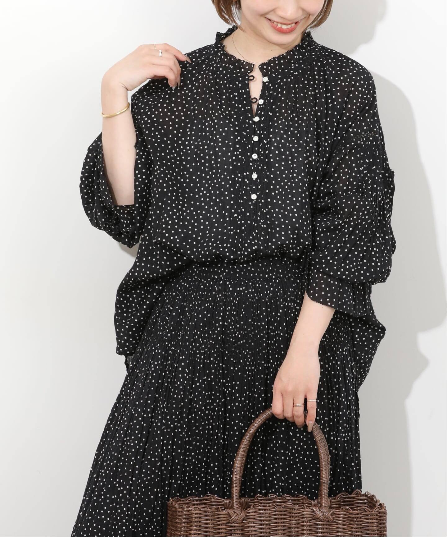 relume コットンボイルクリンクルイレギュラータックシャツ コットンボイルクリンクルタックフリルプルオーバー（シャツ／ブラウス