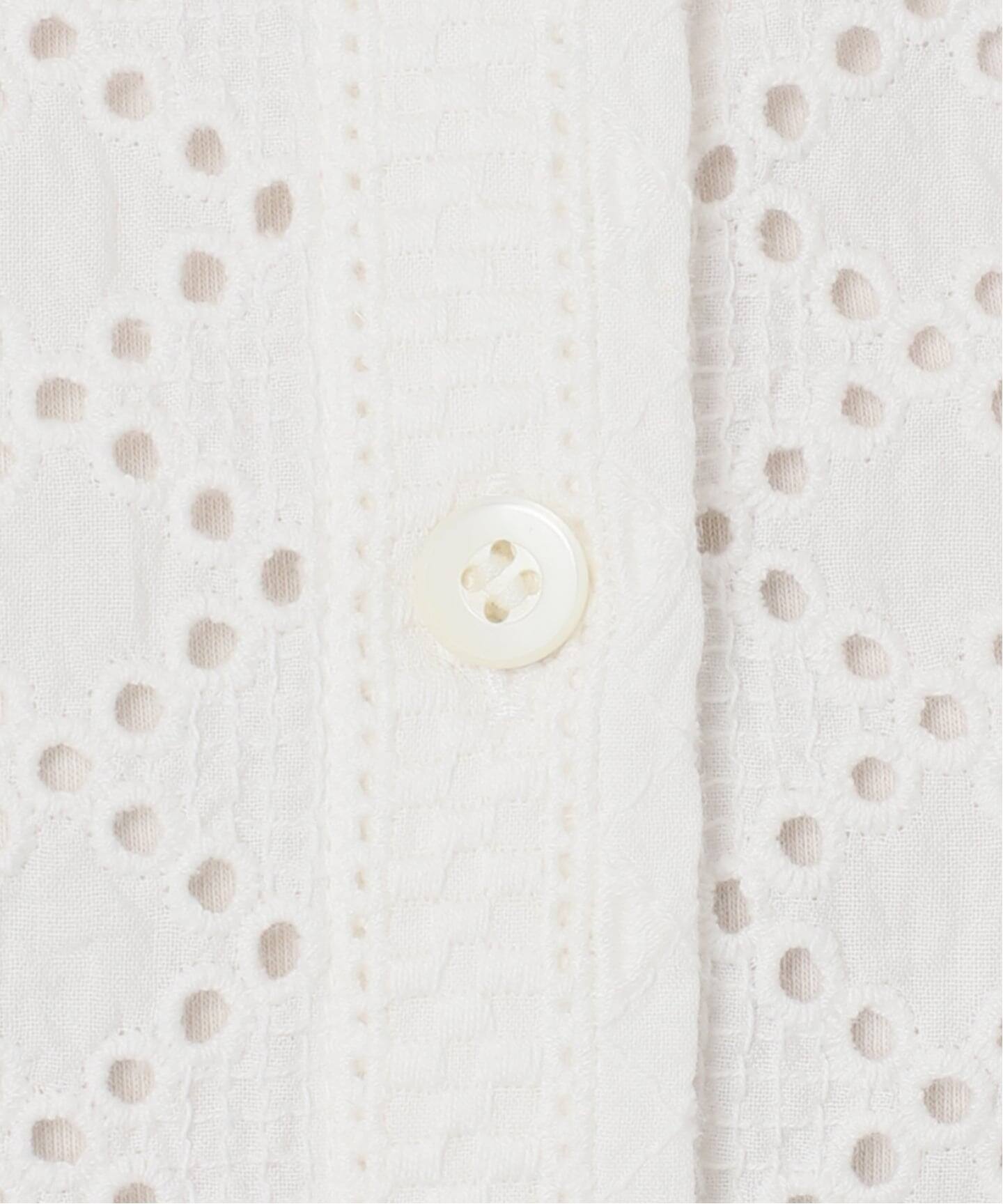 コットンカットワーク刺繍ポンチョブラウス（シャツ／ブラウス 