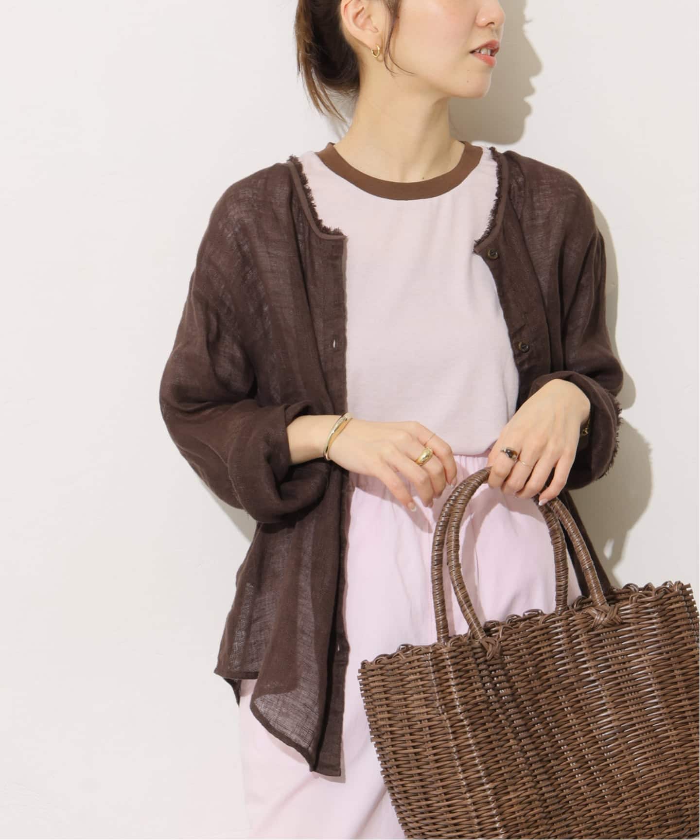 ラムナイロン天竺編み2WAYカーディガン 美品】ジャーナルスタンダードWEB限定ラムナイロン天竺編み2WAY