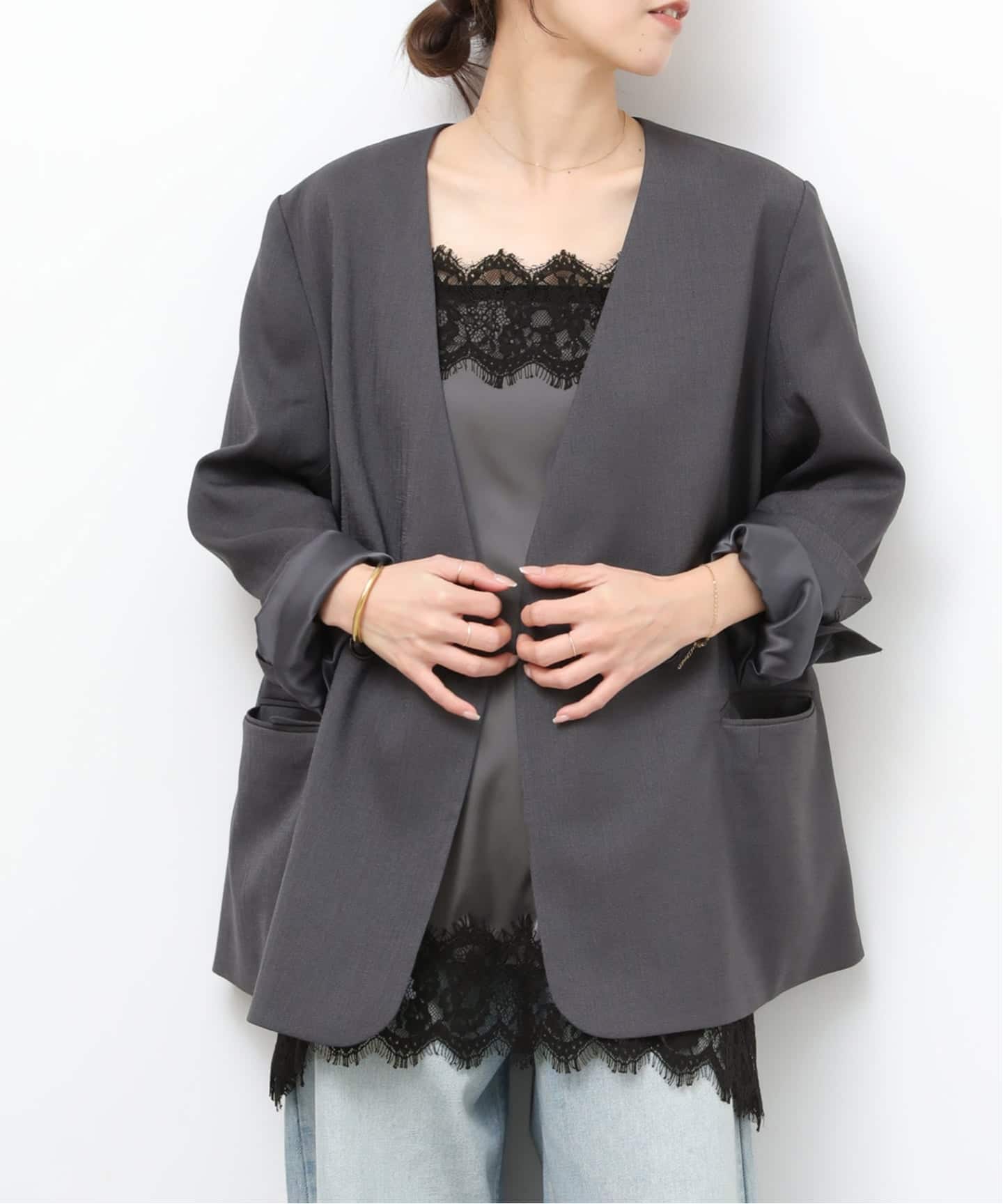 追加予約》サテンレースキャミソール（キャミソール）｜JOURNAL