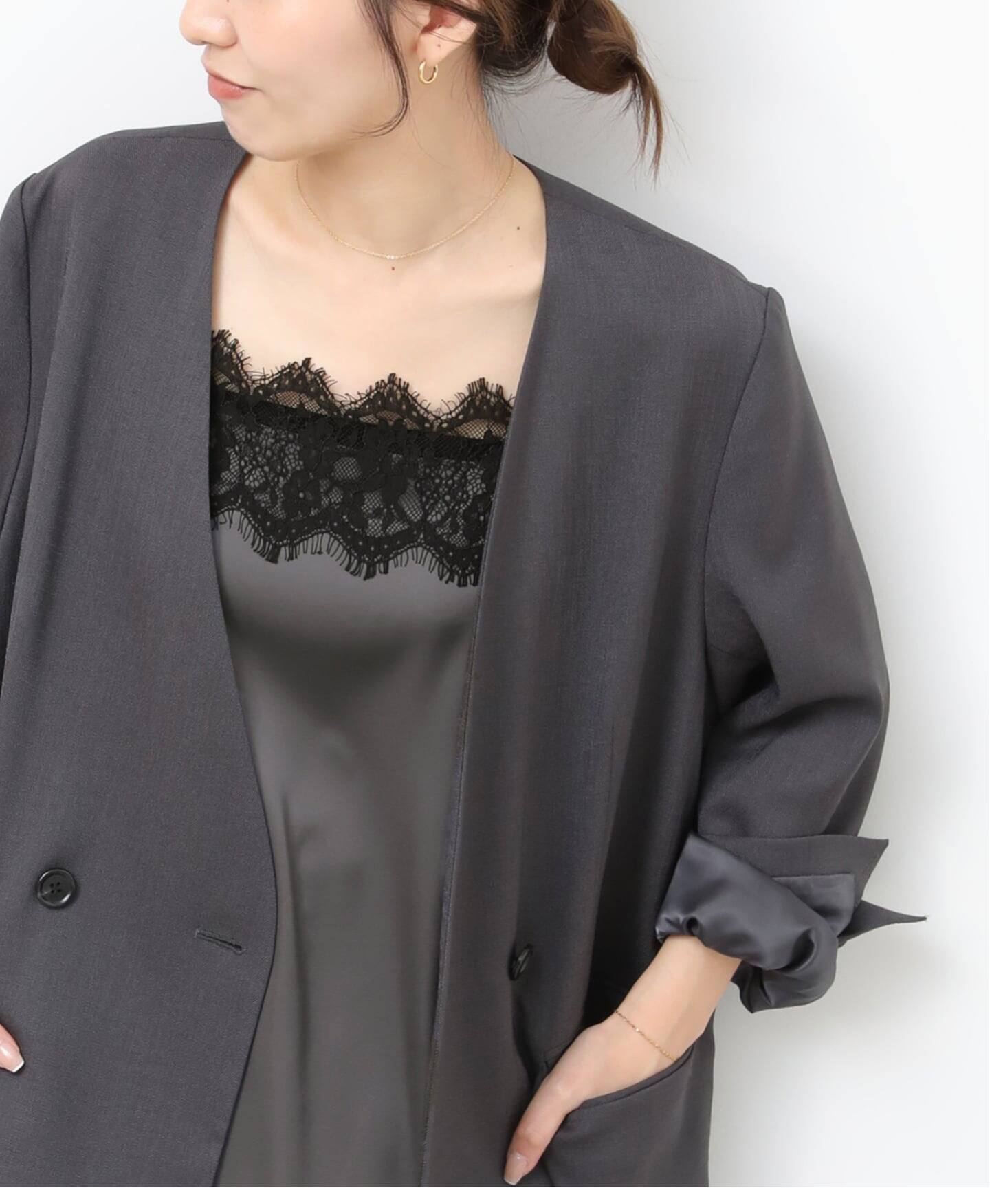 追加予約》サテンレースキャミソール（キャミソール）｜JOURNAL