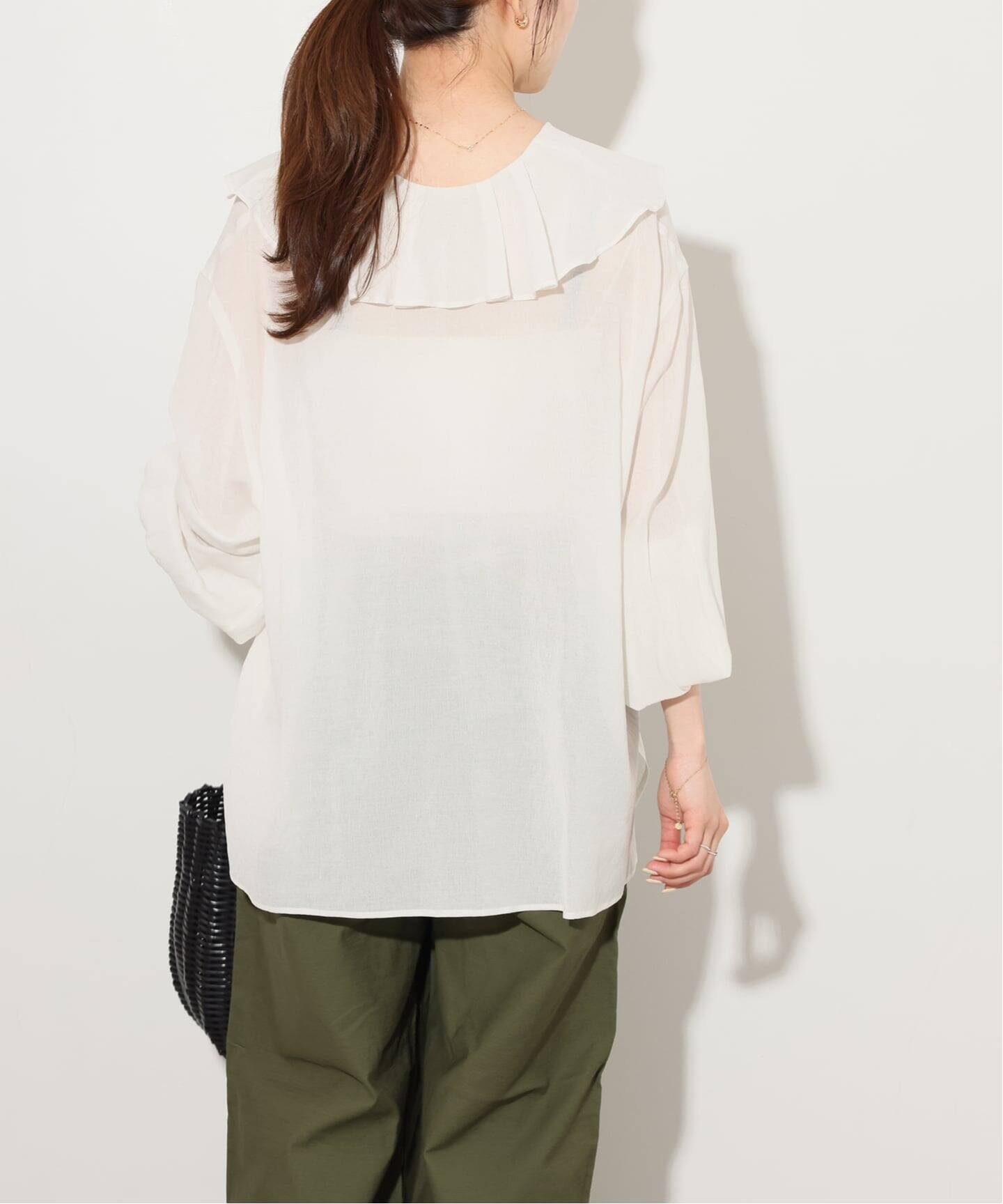 WEB限定追加》ラッフルロングスリーブブラウス（シャツ／ブラウス 