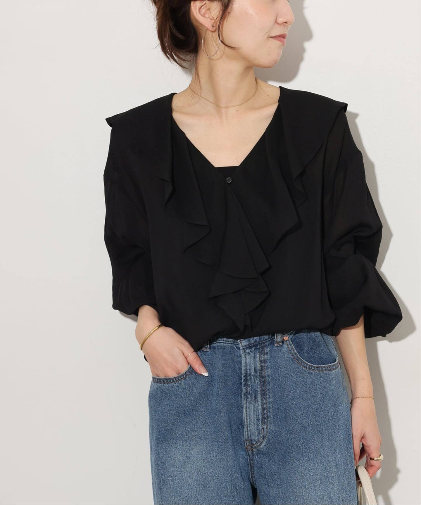 WEB限定追加》ラッフルロングスリーブブラウス（シャツ／ブラウス 