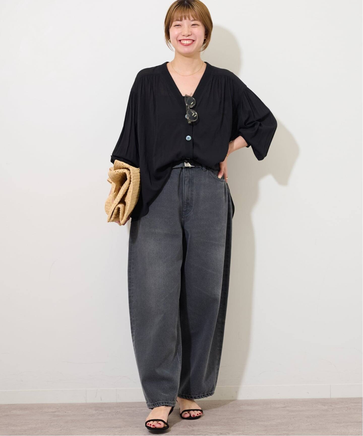 JOURNAL STANDARD relume T/R強撚ブラウス　ブラック 追加3》T/R強撚ブラウス（シャツ／ブラウス）｜JOURNAL STANDARD