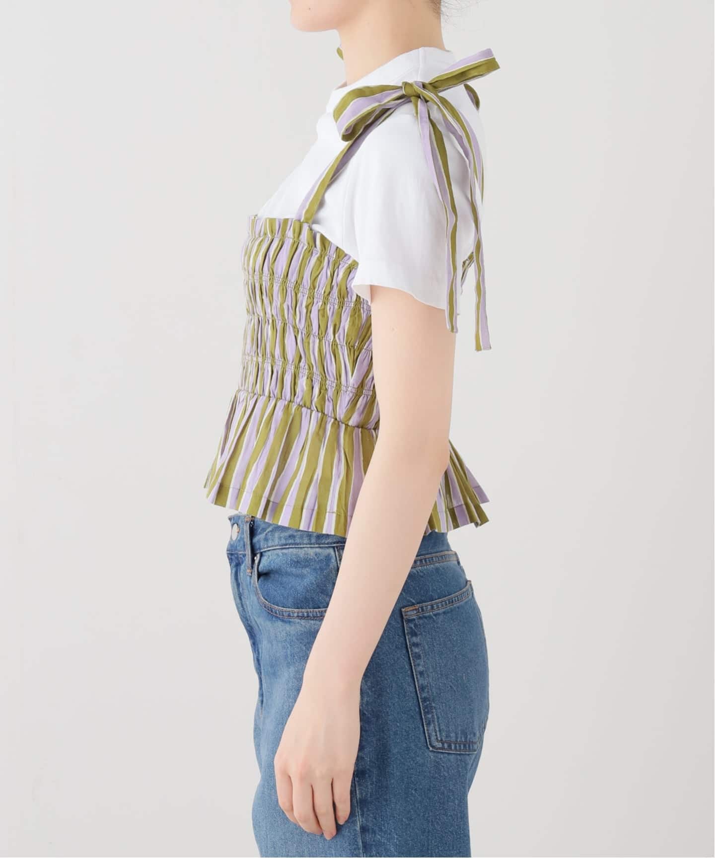 SARA MALLIKA/サラマリカ】Cotton Wave Stripe Print Sh：ブラウス
