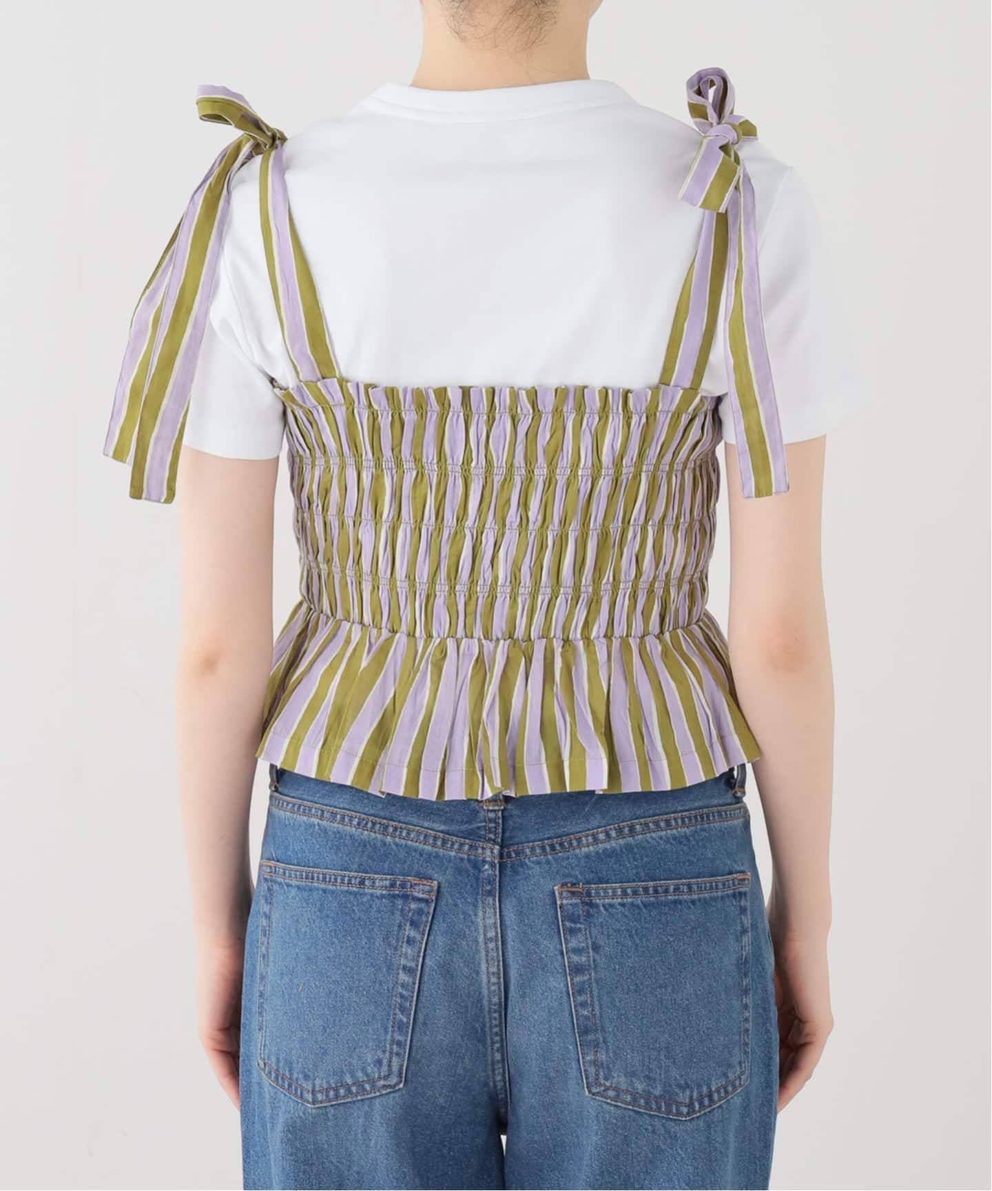 SARA MALLIKA/サラマリカ】Cotton Wave Stripe Print Sh：ブラウス