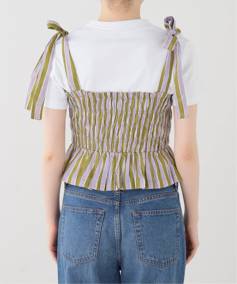 SARA MALLIKA/サラマリカ】Cotton Wave Stripe Print Sh：ブラウス 