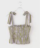 【SARA MALLIKA/サラマリカ】Cotton Wave Stripe Print Sh：ブラウス