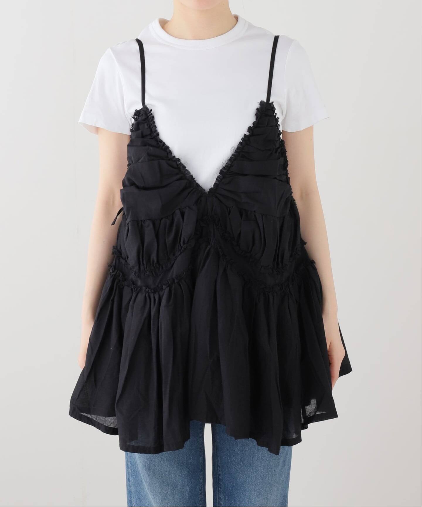 crinkle crinkle crinkle】 frillcamisole crinkle crinkle crinkle】 frill gather volume camisole（シャツ