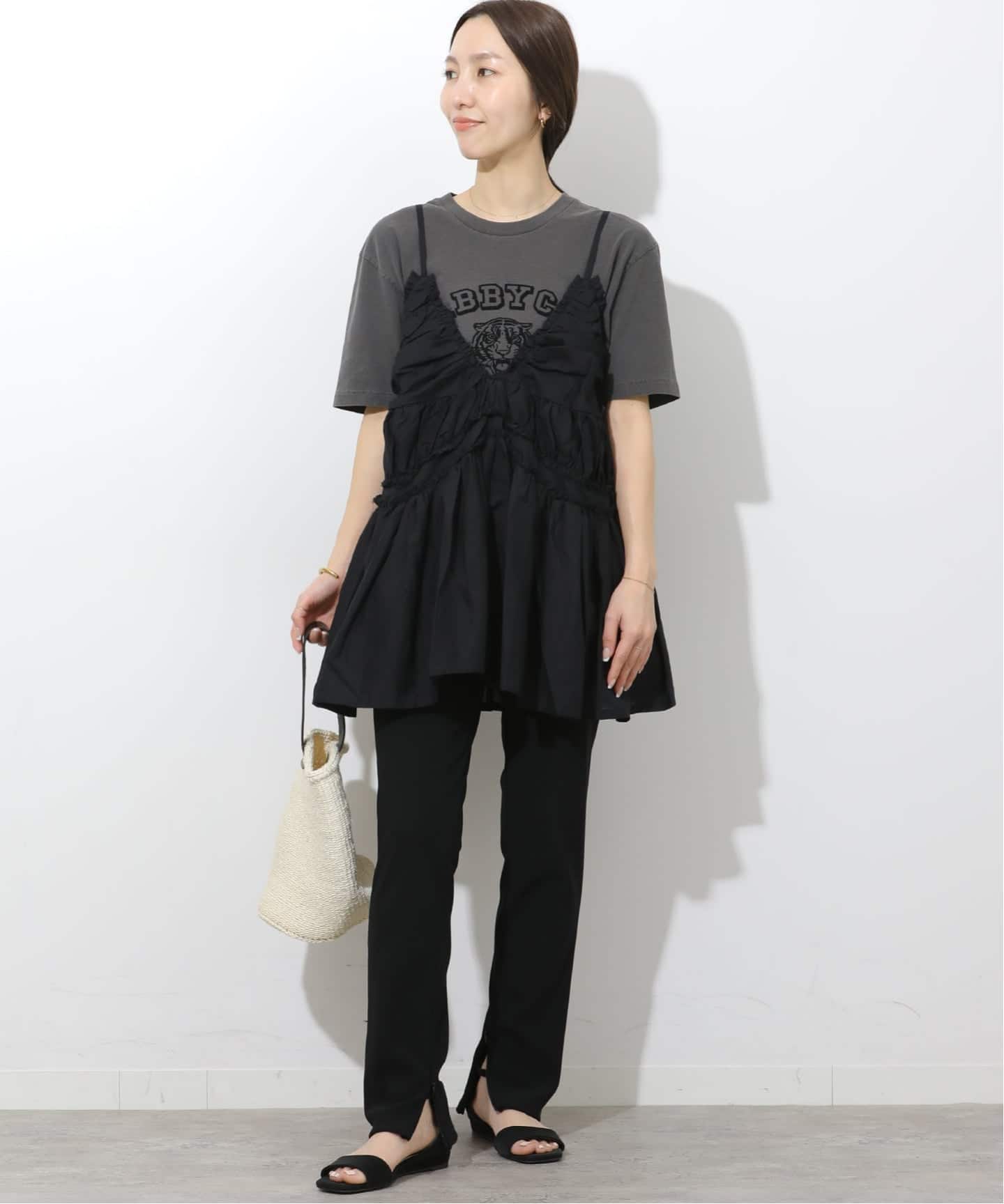 追加》【crinkle crinkle crinkle】 frill gather volume camisole