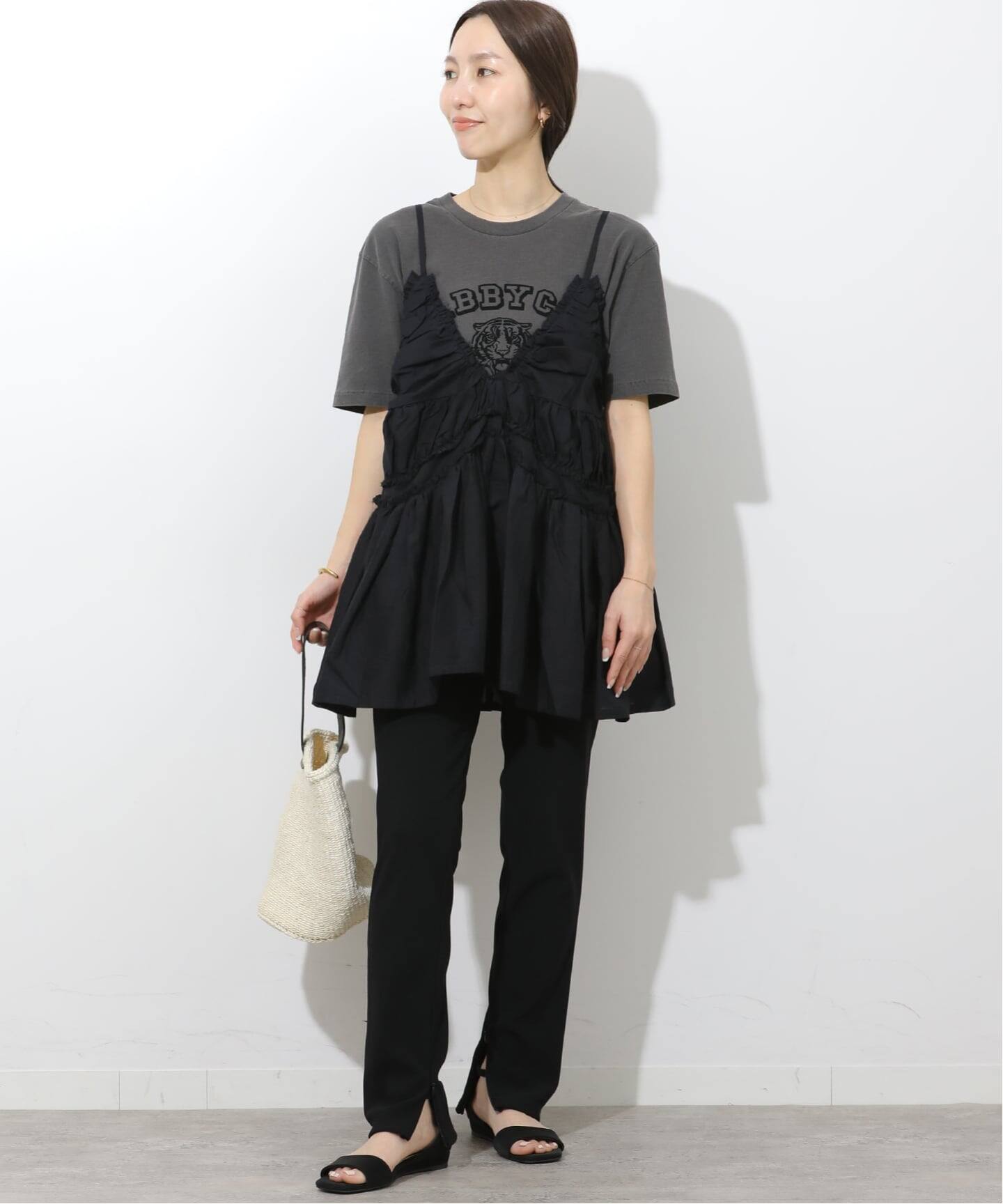 追加》【crinkle crinkle crinkle】 frill gather volume camisole 