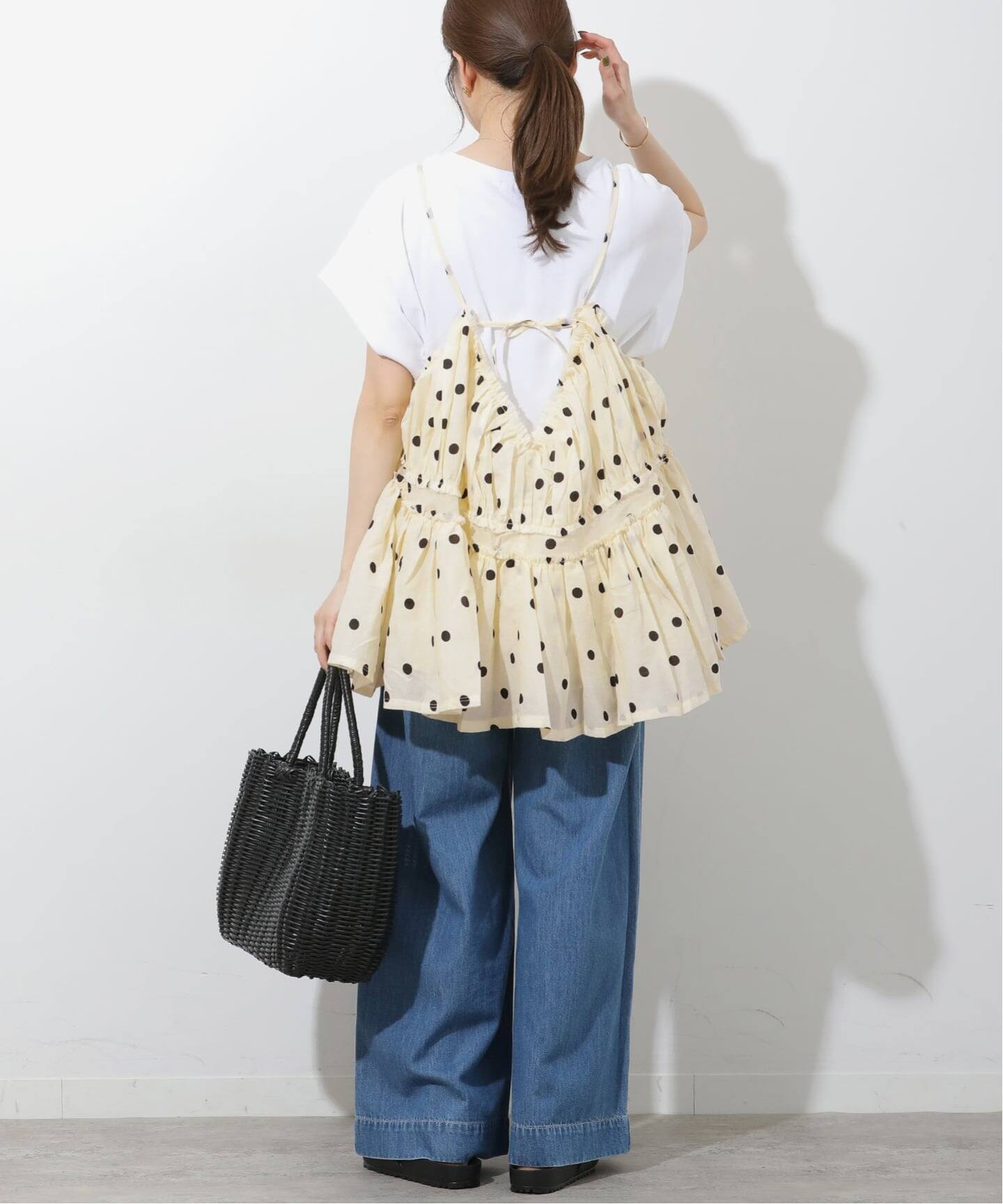 美品　2024SSジャーナルrelumeレリュームcrinkle ベスト crinkle crinkle crinkle】velvet 3D embroidery vest：ベスト（その他