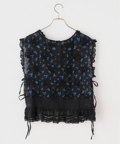 crinkle crinkle crinkle】 sheer flower vest blouse（シャツ 