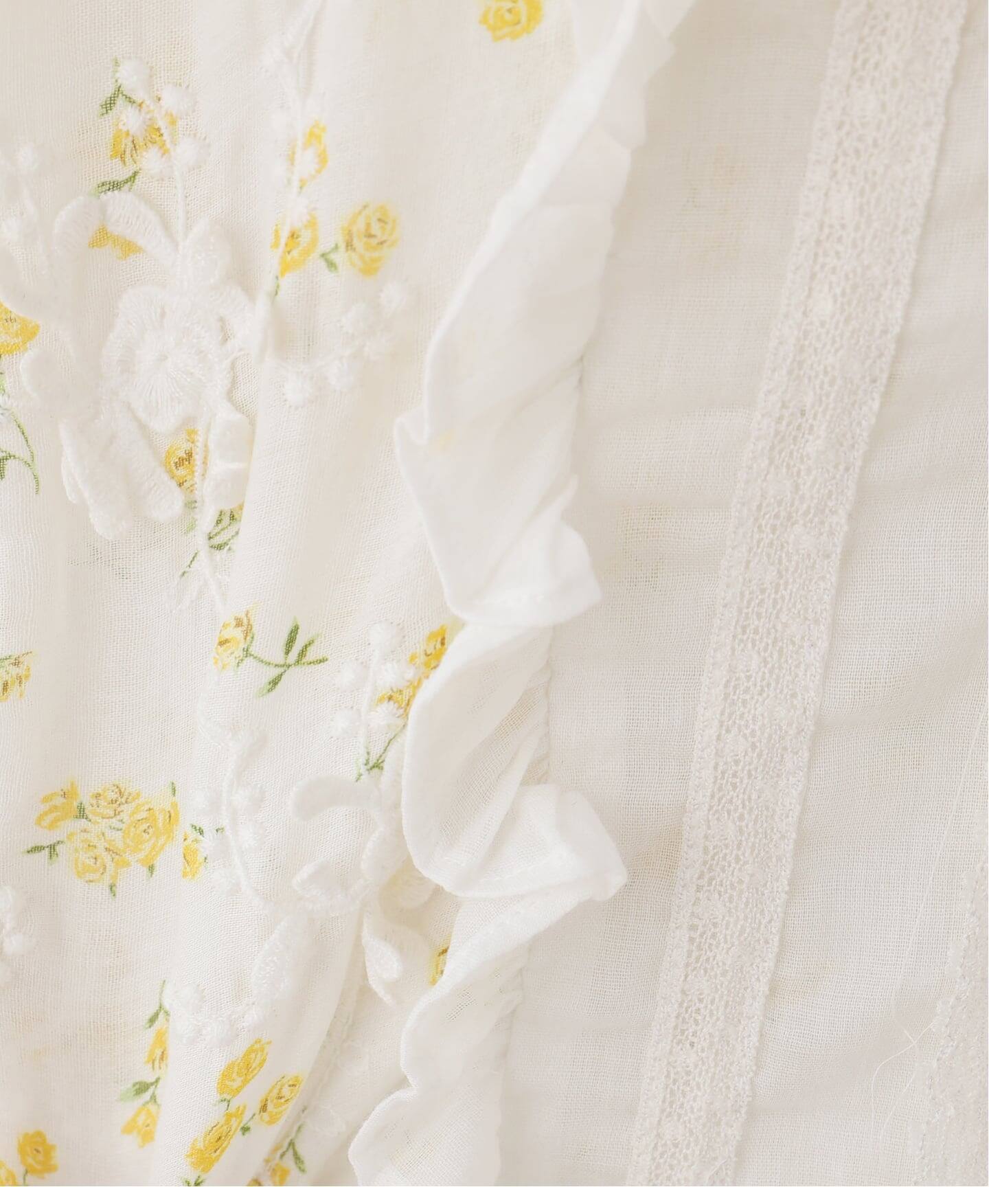 crinkle crinkle crinkle】 sheer flower vest blouse(シャツ crinkle crinkle crinkle】 sheer flower vest blouse(シャツ