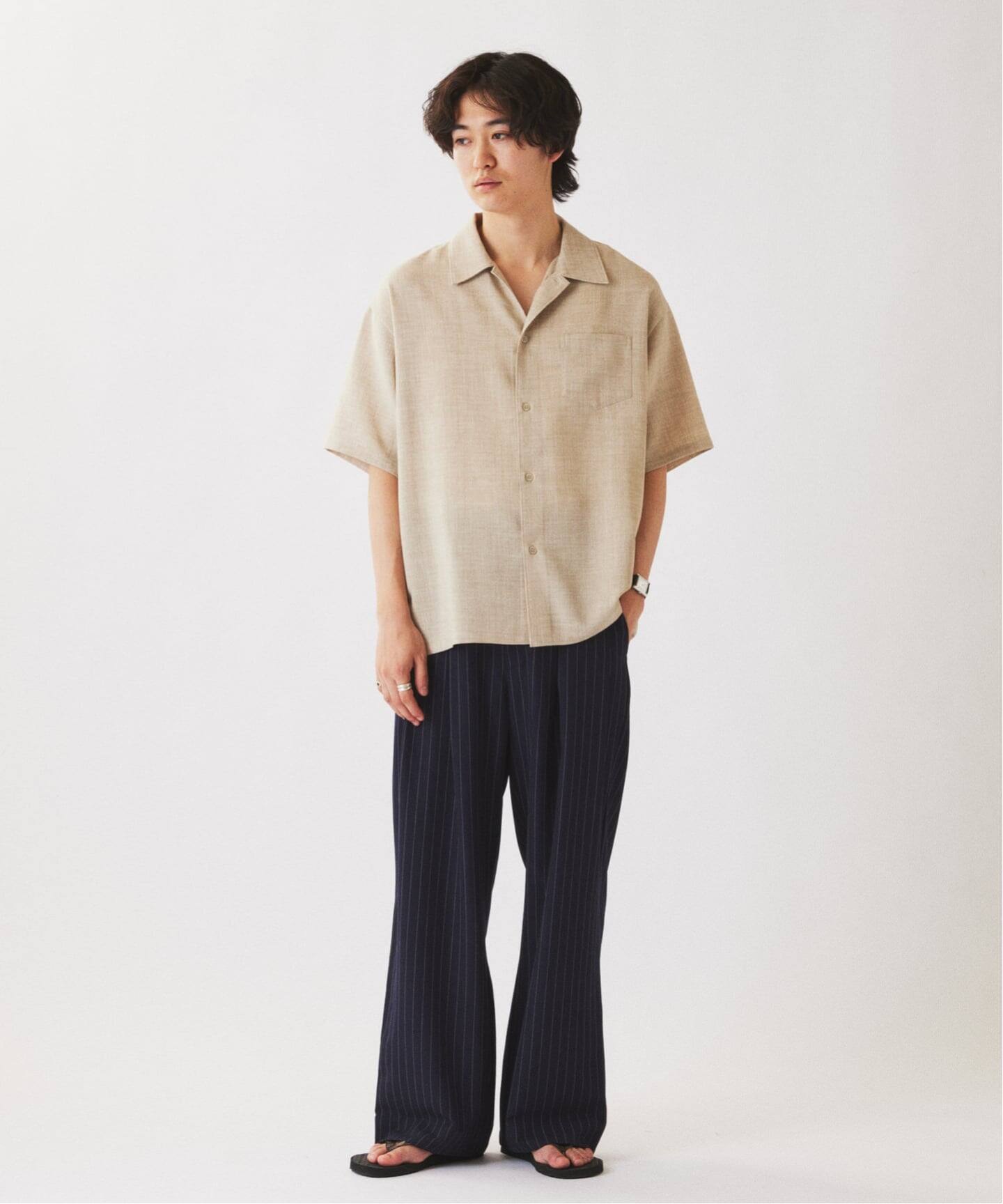 テックキャンバス レギュラーカラー 半袖シャツ(セットアップ対応可能