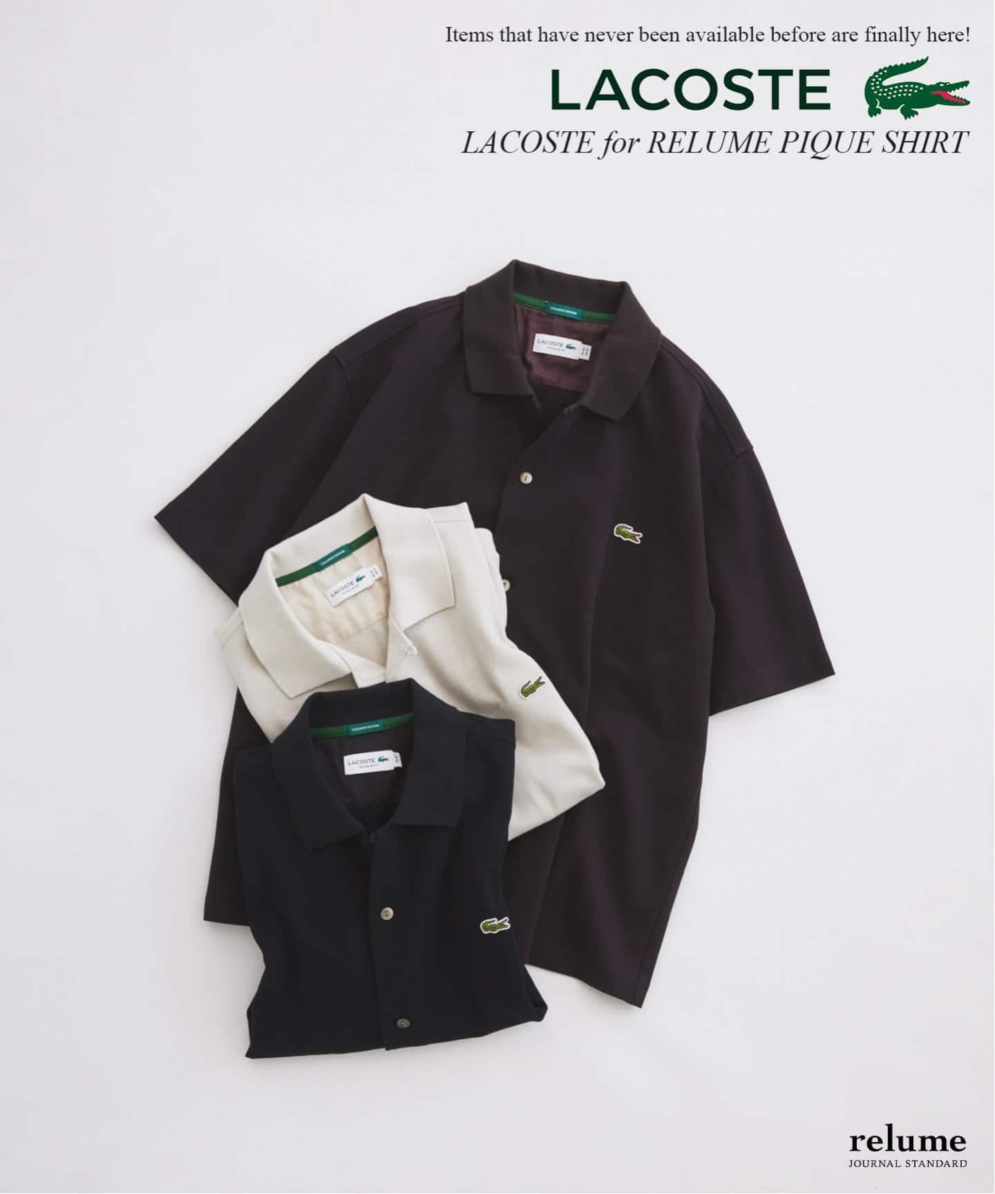 予約》LACOSTE / ラコステ 別注 ピケ 半袖シャツ（シャツ／ブラウス