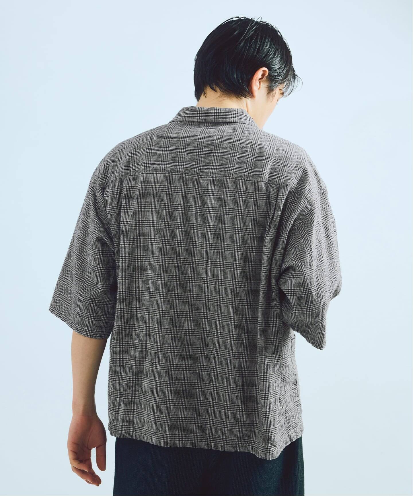 J.S.Homestead / コットン リネン チェック リラックス 半袖 開襟