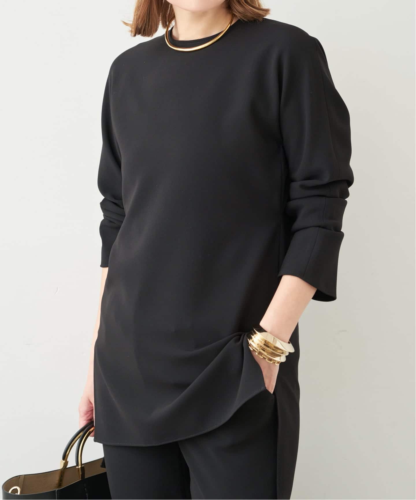 予約》トリアセジョーゼット クルーネックプルオーバー（シャツ