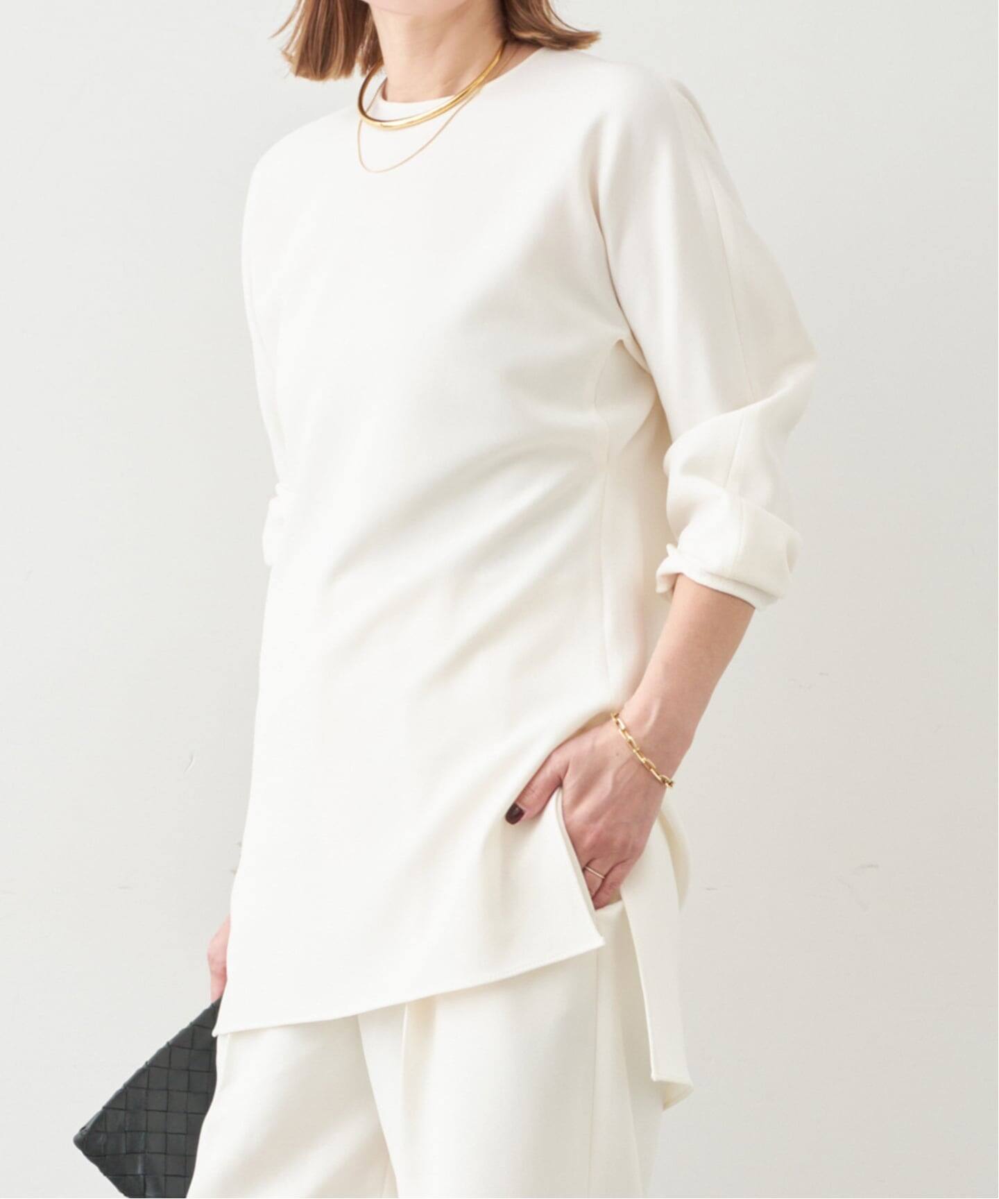 トリアセジョーゼット クルーネックプルオーバー（シャツ／ブラウス