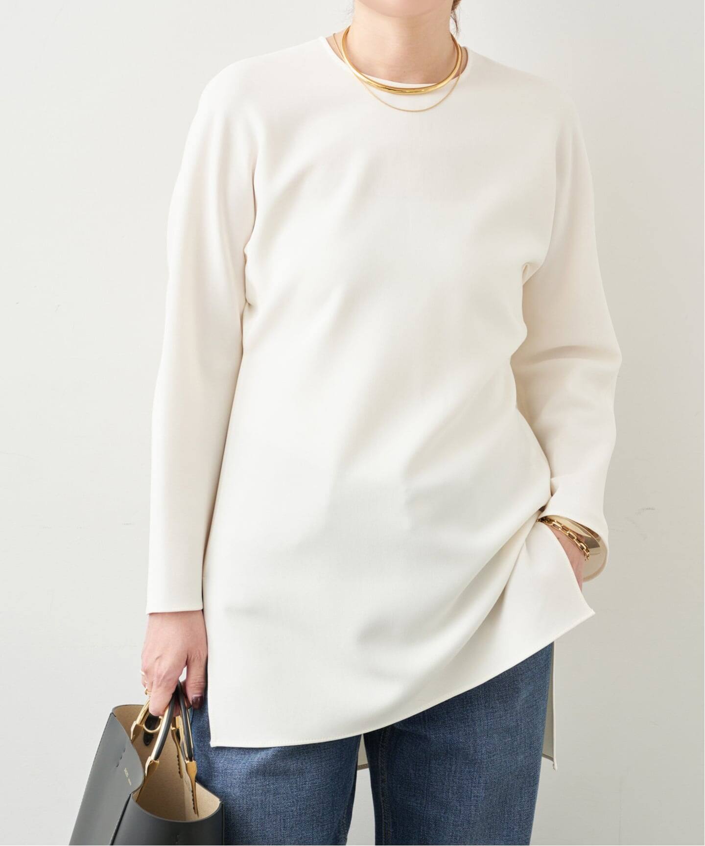 トリアセジョーゼット クルーネックプルオーバー（シャツ／ブラウス