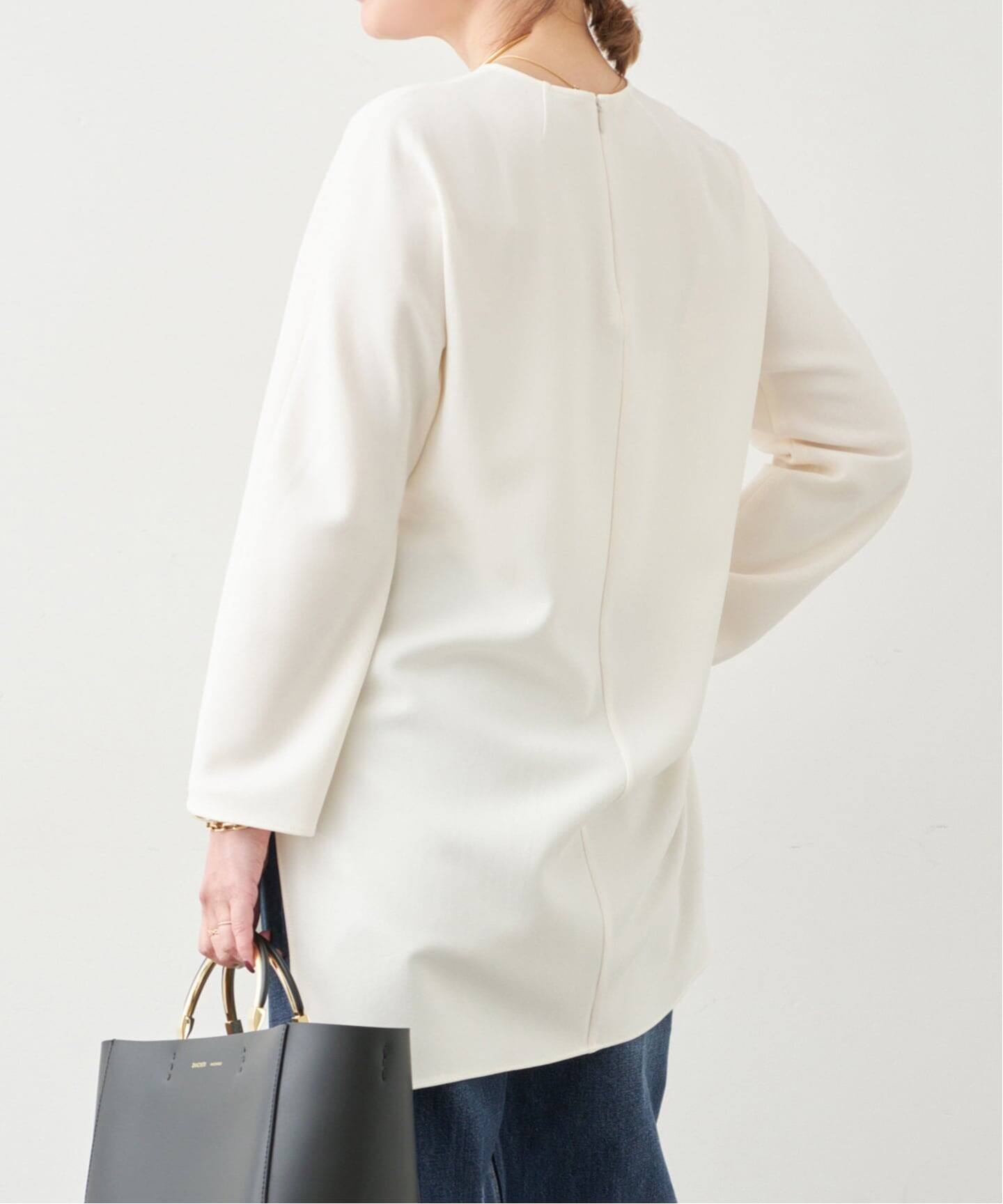 予約》トリアセジョーゼット クルーネックプルオーバー（シャツ