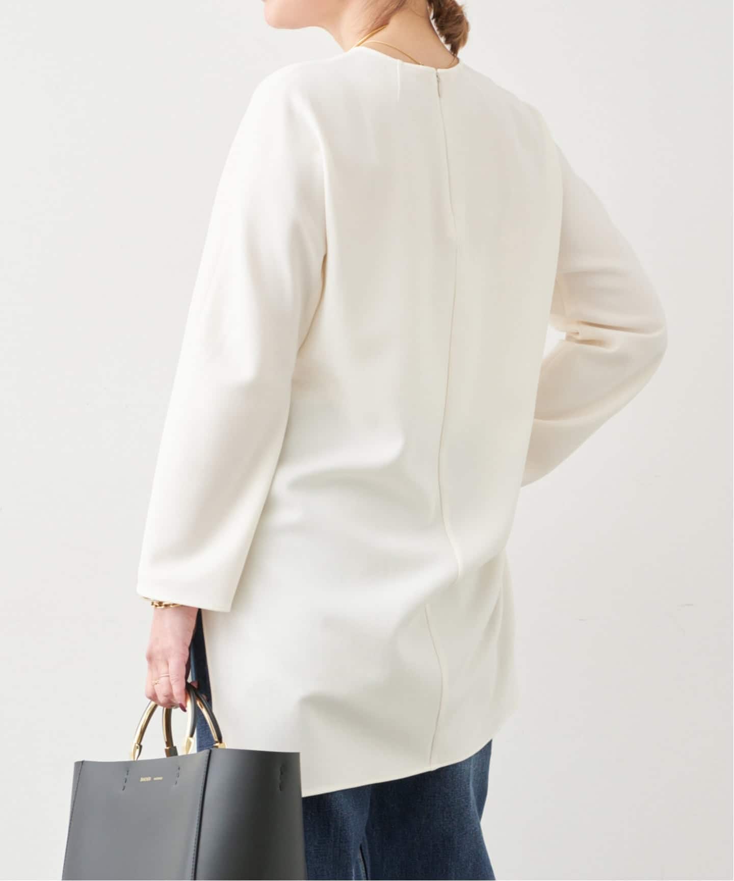 トリアセジョーゼット クルーネックプルオーバー（シャツ／ブラウス