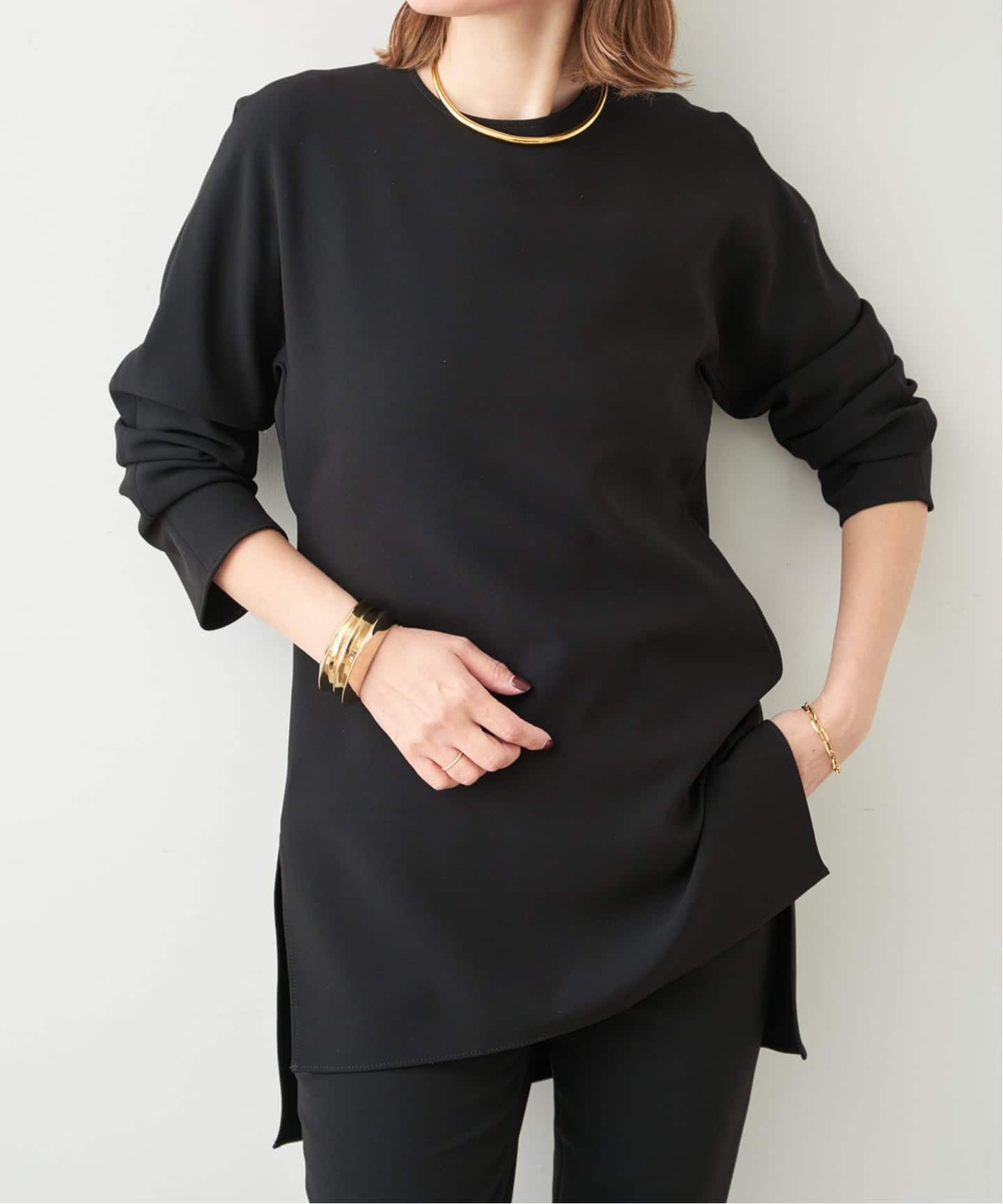 予約》トリアセジョーゼット クルーネックプルオーバー（シャツ