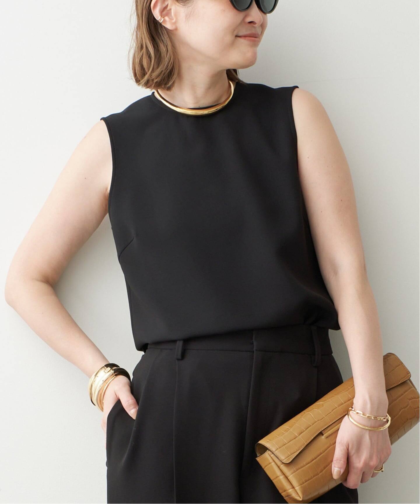 トリアセジョーゼット ノースリーブプルオーバー（シャツ／ブラウス