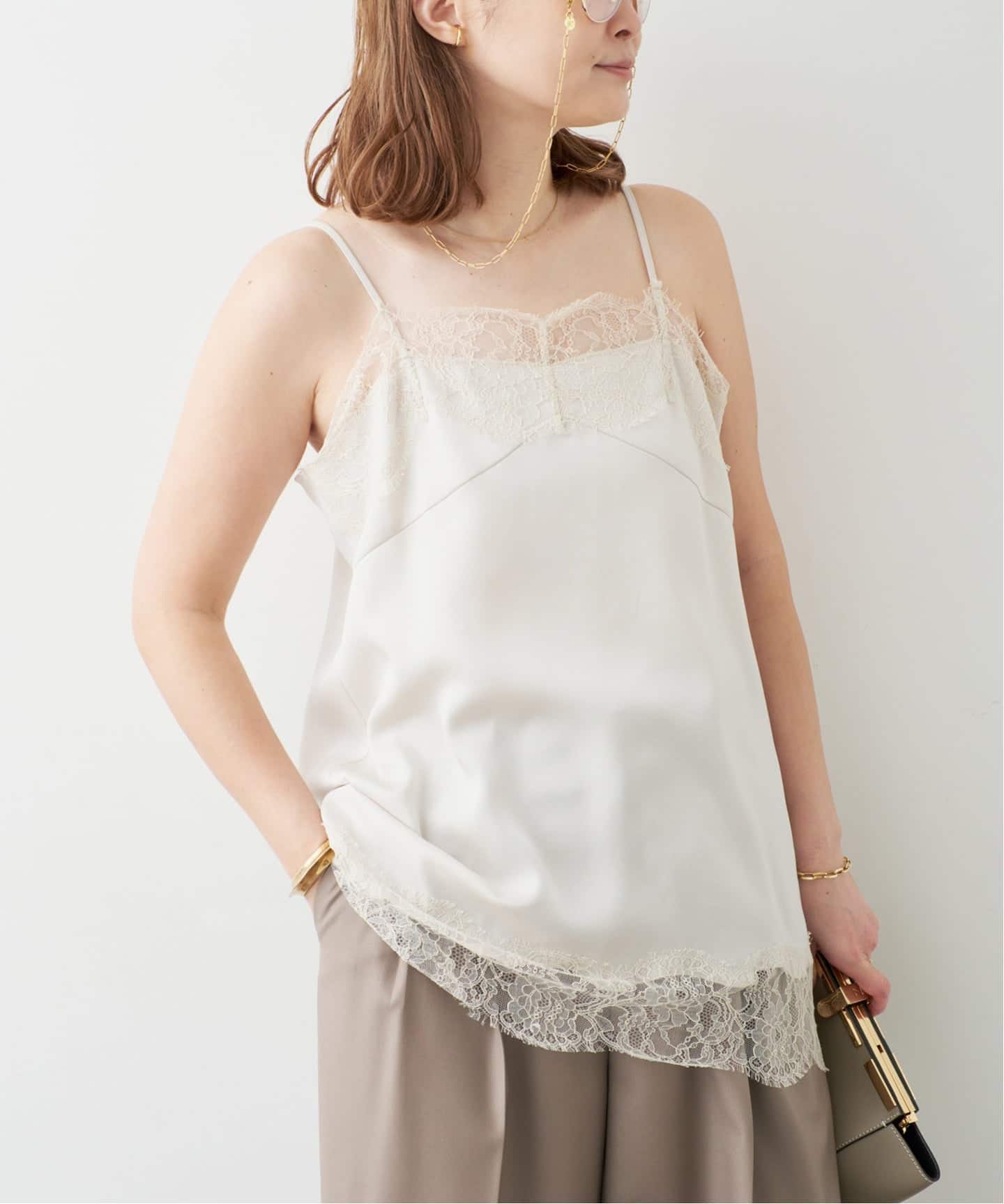 新品未使用⭐︎Deuxieme Classe⭐︎Lace Trimmedキャミソール Lace Trimmed キャミソール 1（キャミソール）｜Deuxieme Classe