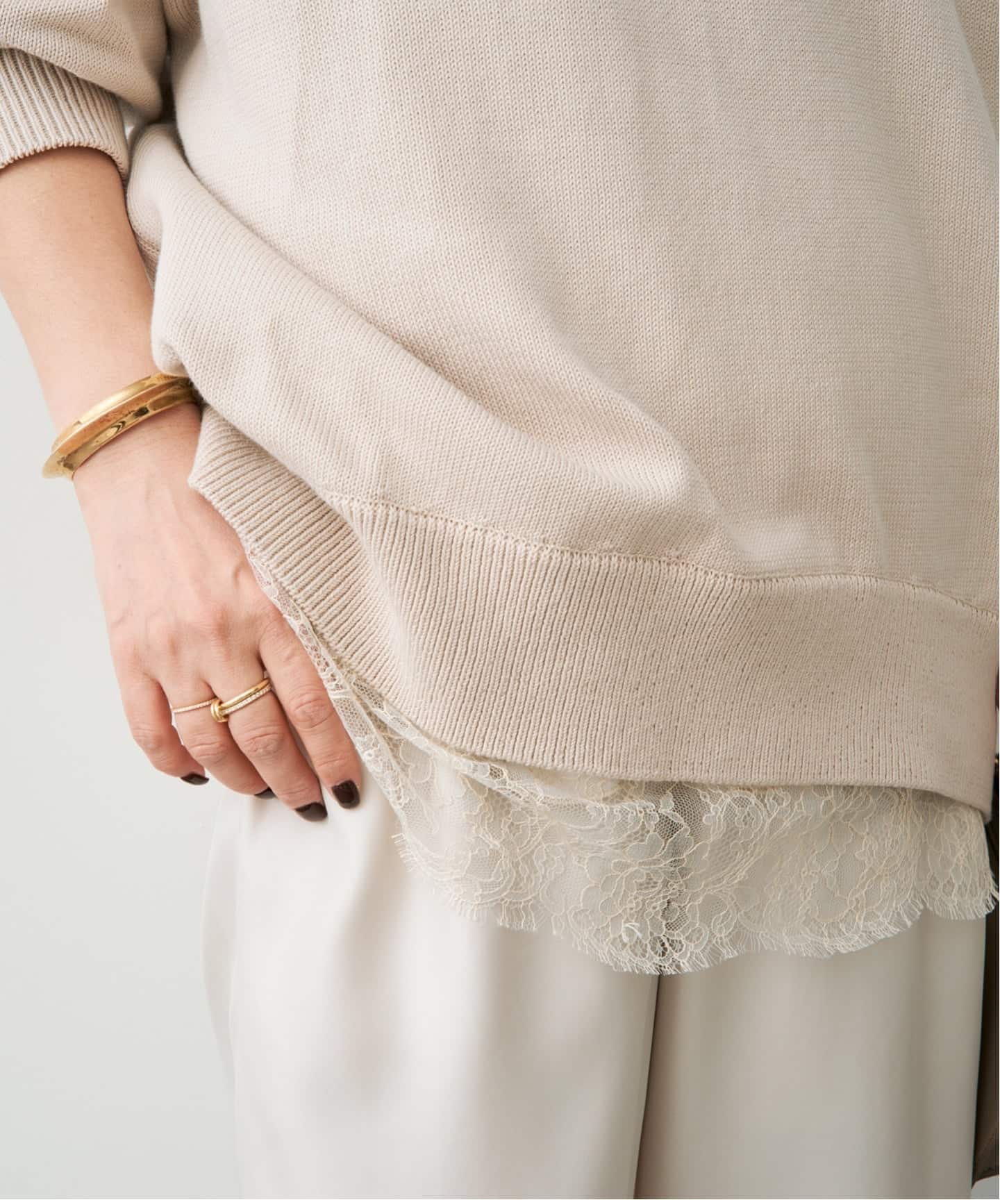 Deuxieme ClasseLace Trimmed キャミソール ベージュ Lace Trimmed