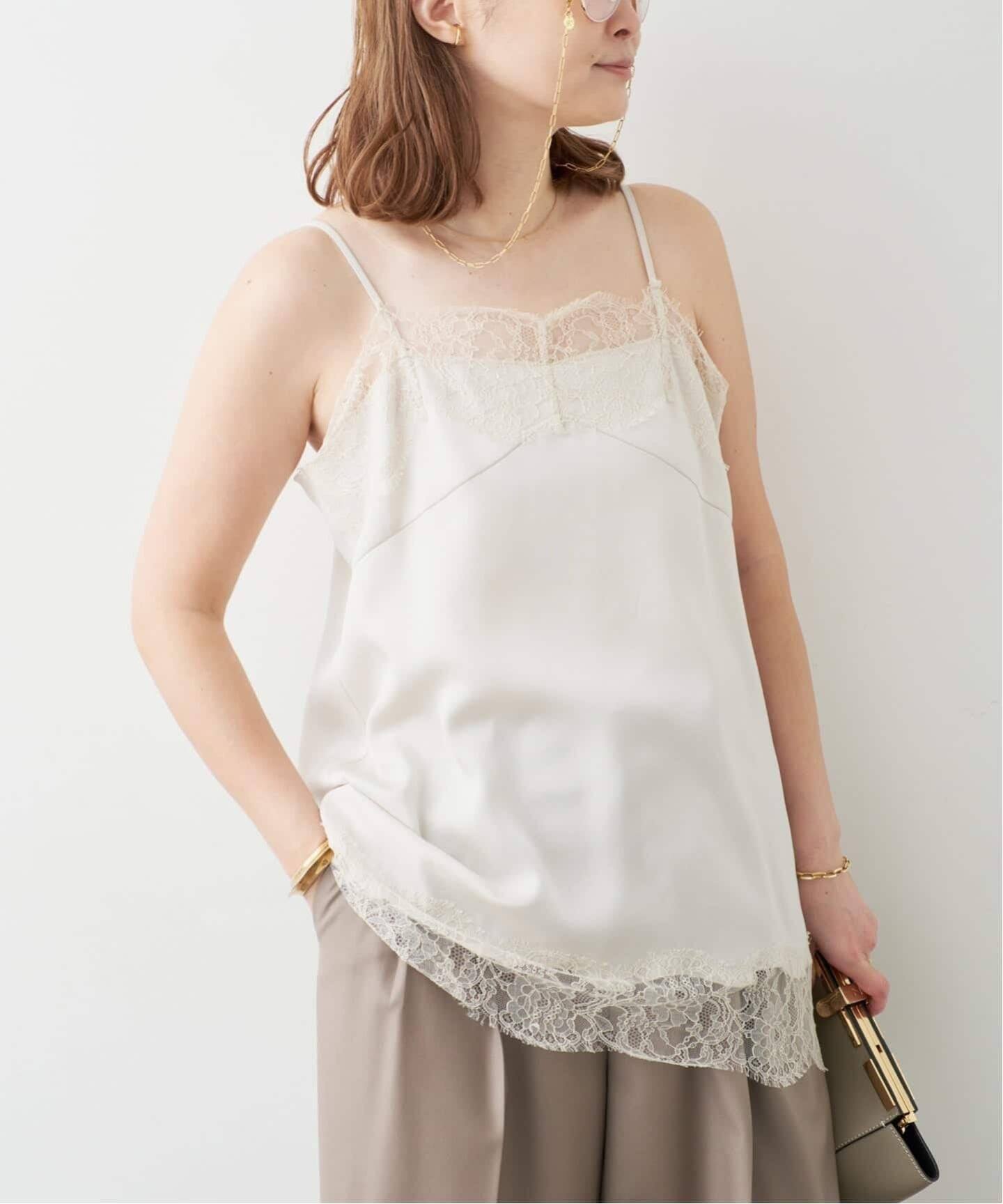 Deuxieme ClasseLace Trimmed キャミソール ナチュラル Lace Trimmed キャミソール 1（キャミソール）｜Deuxieme Classe