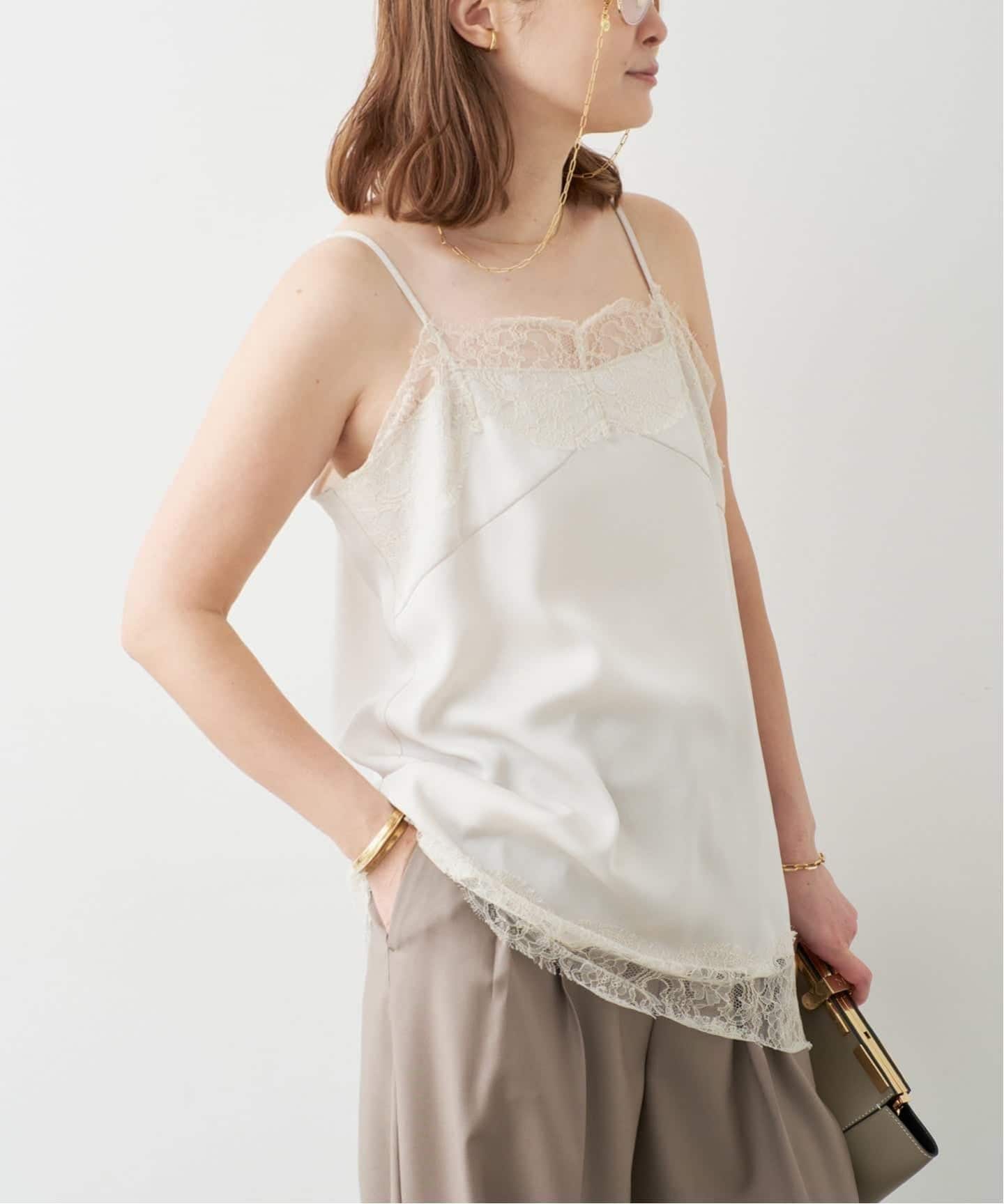 トック☆新品 Deuxieme Classe シルク レース キャミソール Lace Trimmed キャミソール 1（キャミソール）｜Deuxieme Classe