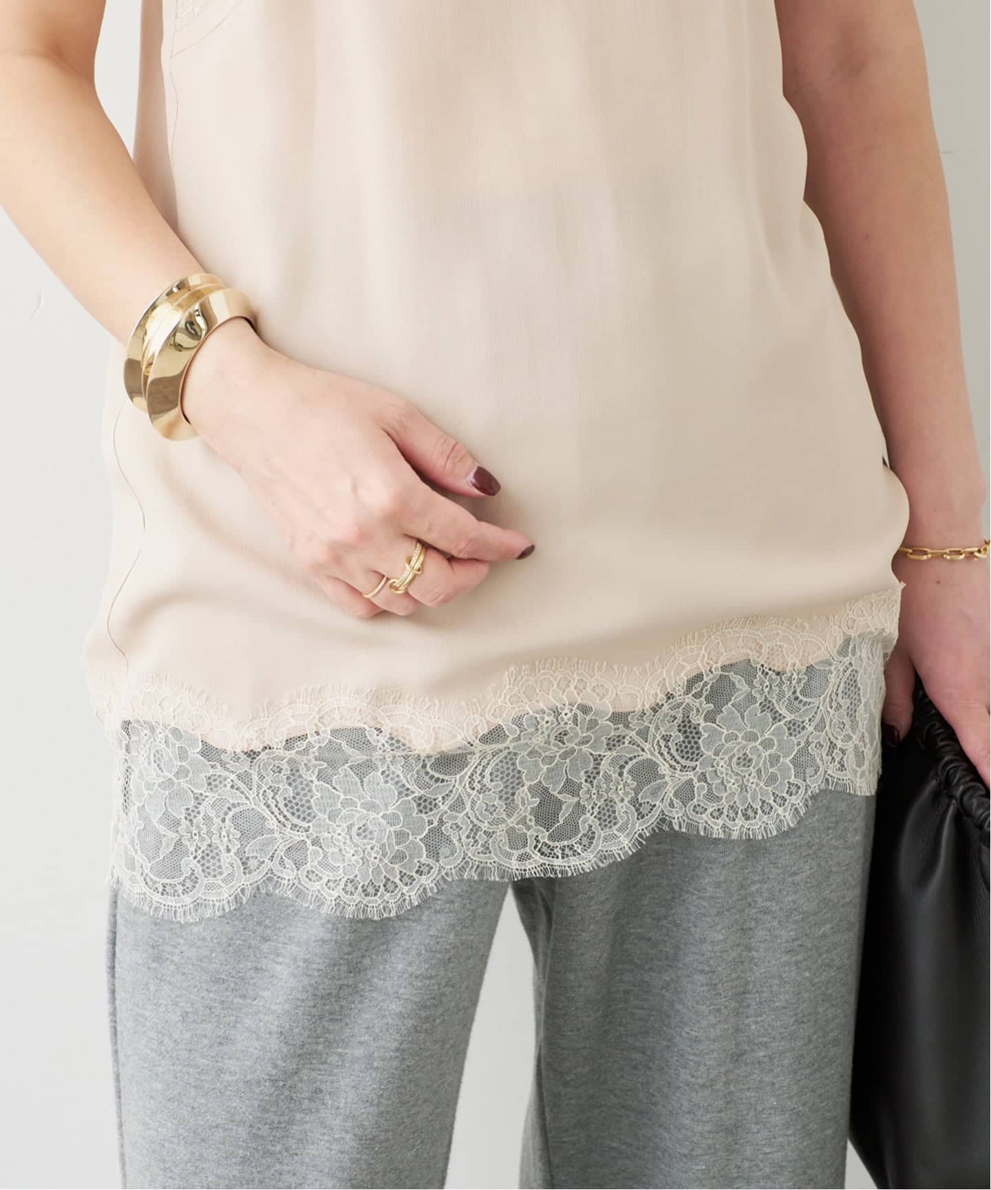 Deuxieme Classe Lace Trimmed キャミソール レース Lace Trimmed キャミソール 1（キャミソール）｜Deuxieme Classe