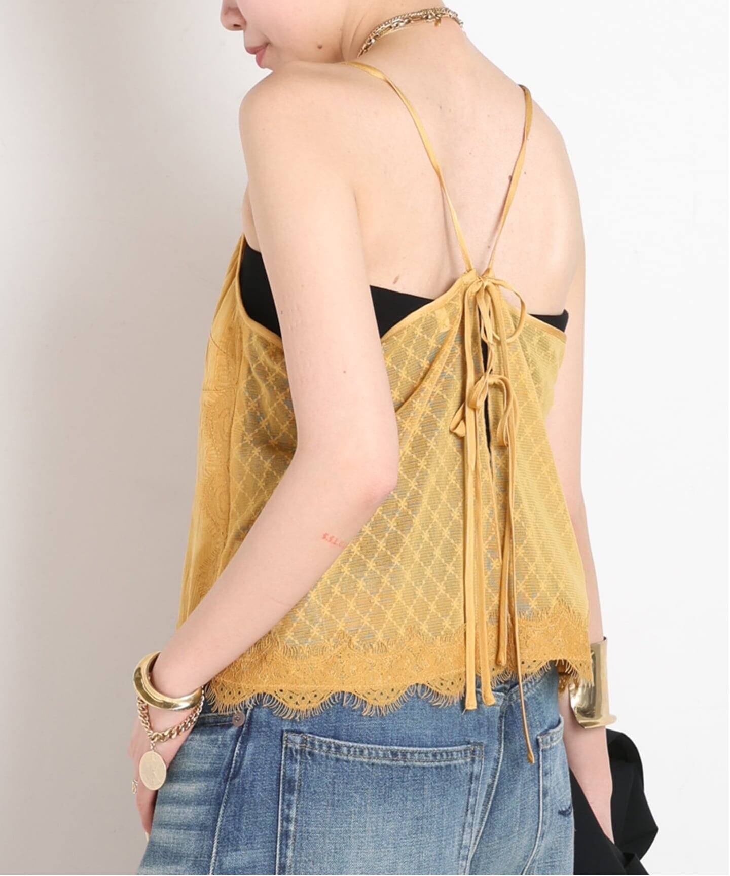 R13/アールサーティーン】LACE TRIMMED CAMI（キャミソール）｜AP