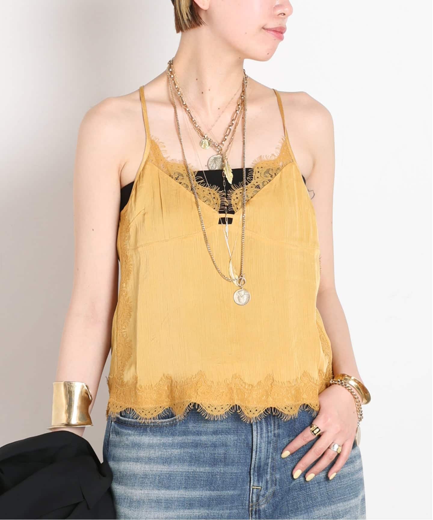 R13/アールサーティーン】LACE TRIMMED CAMI（キャミソール）｜AP
