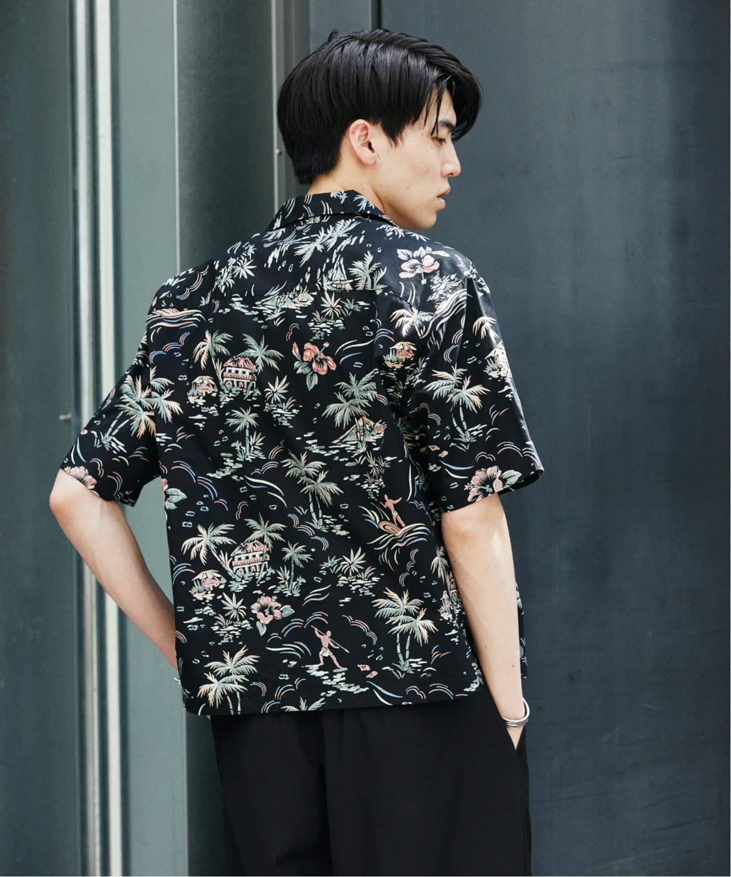 ENGINEERED GARMENTS ボタニカル 長袖 アロハ シャツ 開襟 リバース ボックス アロハ 半袖 開襟 シャツ（シャツ／ブラウス