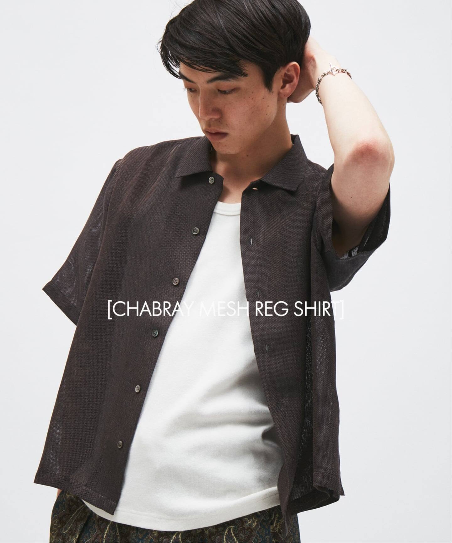シャンブレー メッシュ レギュラー 半袖 シャツ（シャツ／ブラウス 