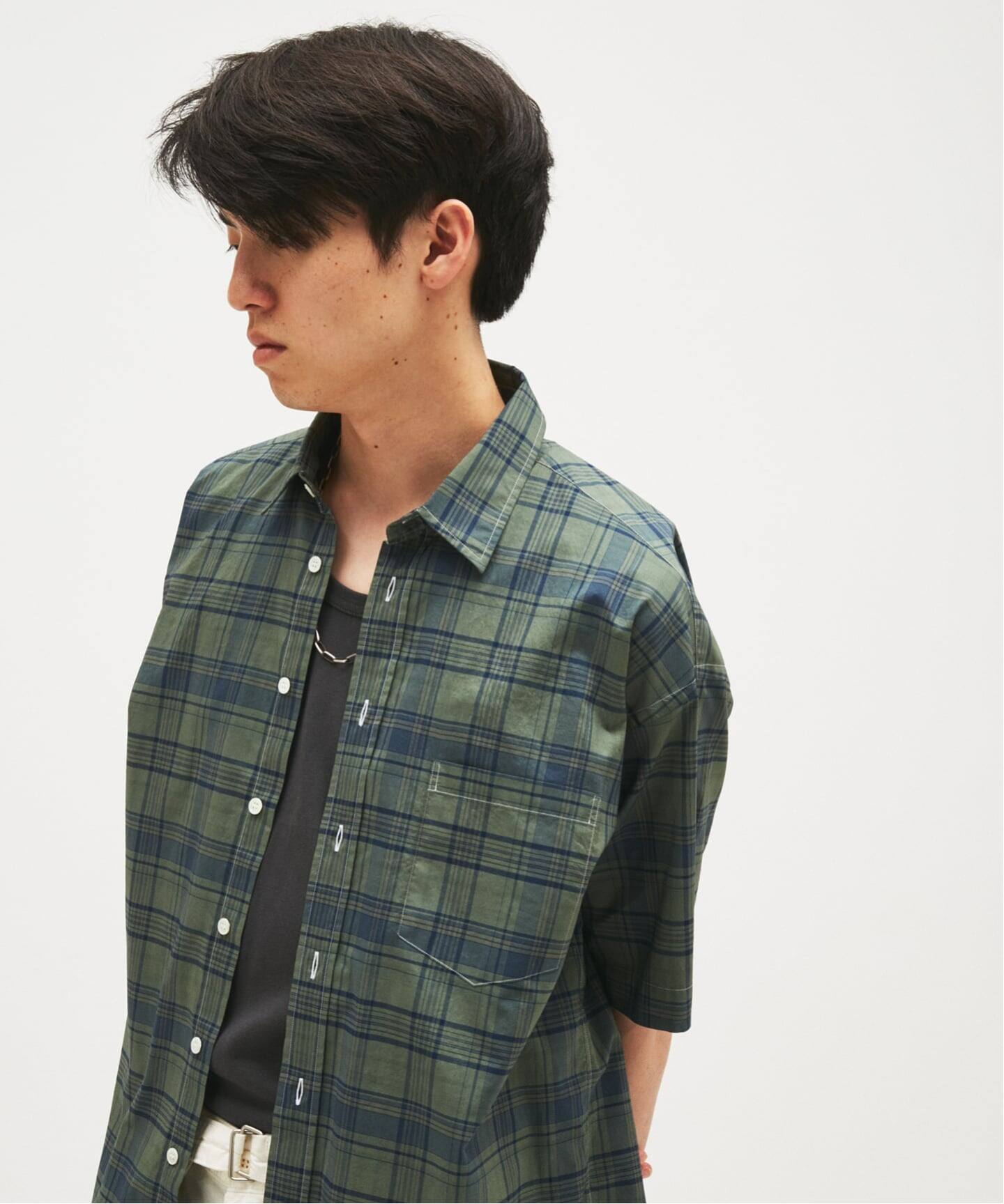 THOMAS MASON / トーマスメイソン レギュラーカラー 加工 チェック