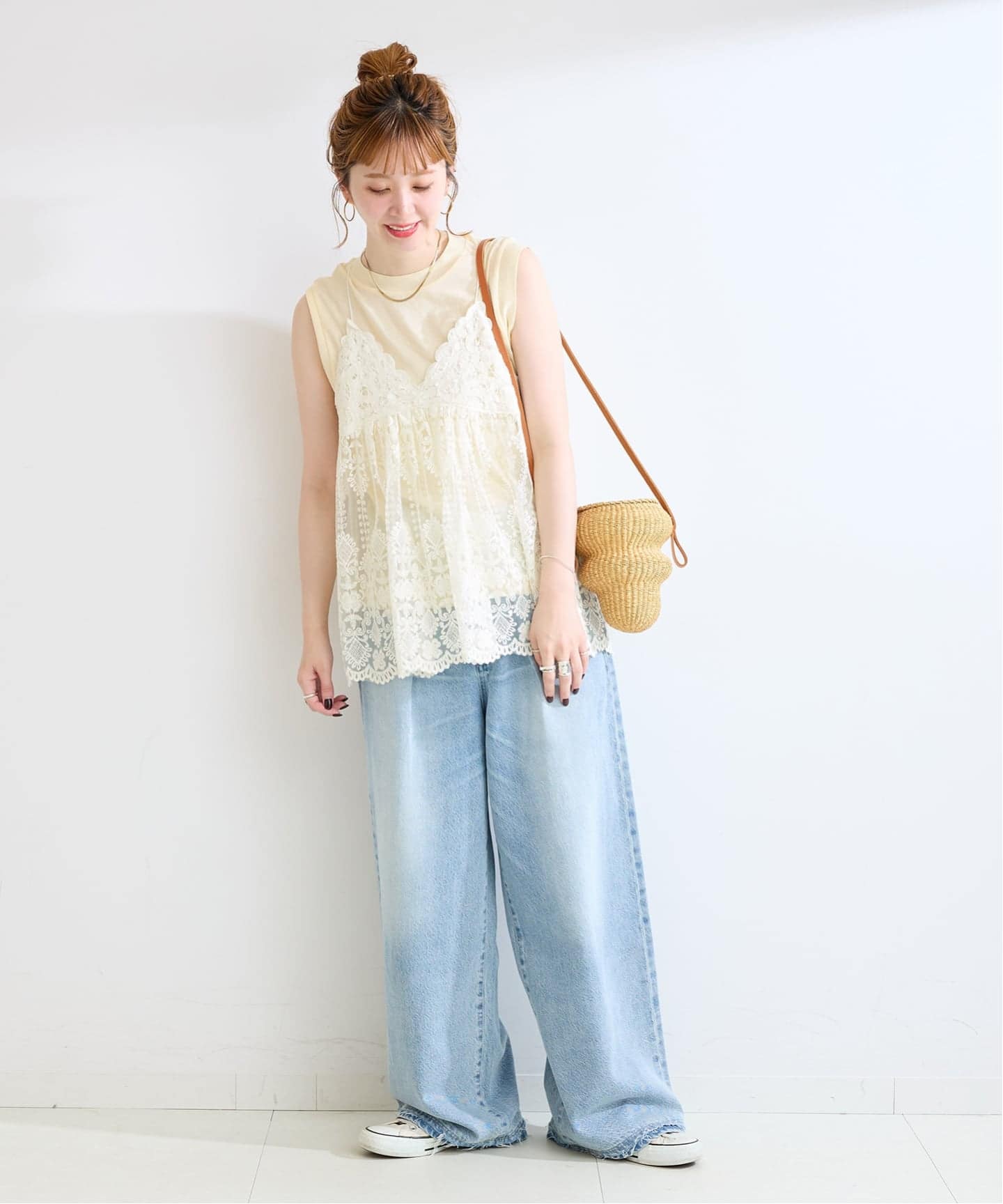 手洗い可 / バテンレースキャミ（シャツ／ブラウス）｜B.C STOCK（ベー