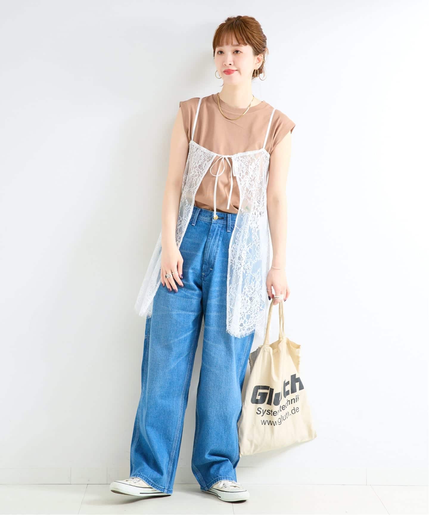 予約》【WEB＋一部店舗限定】手洗い可 / レース2WAYキャミソール