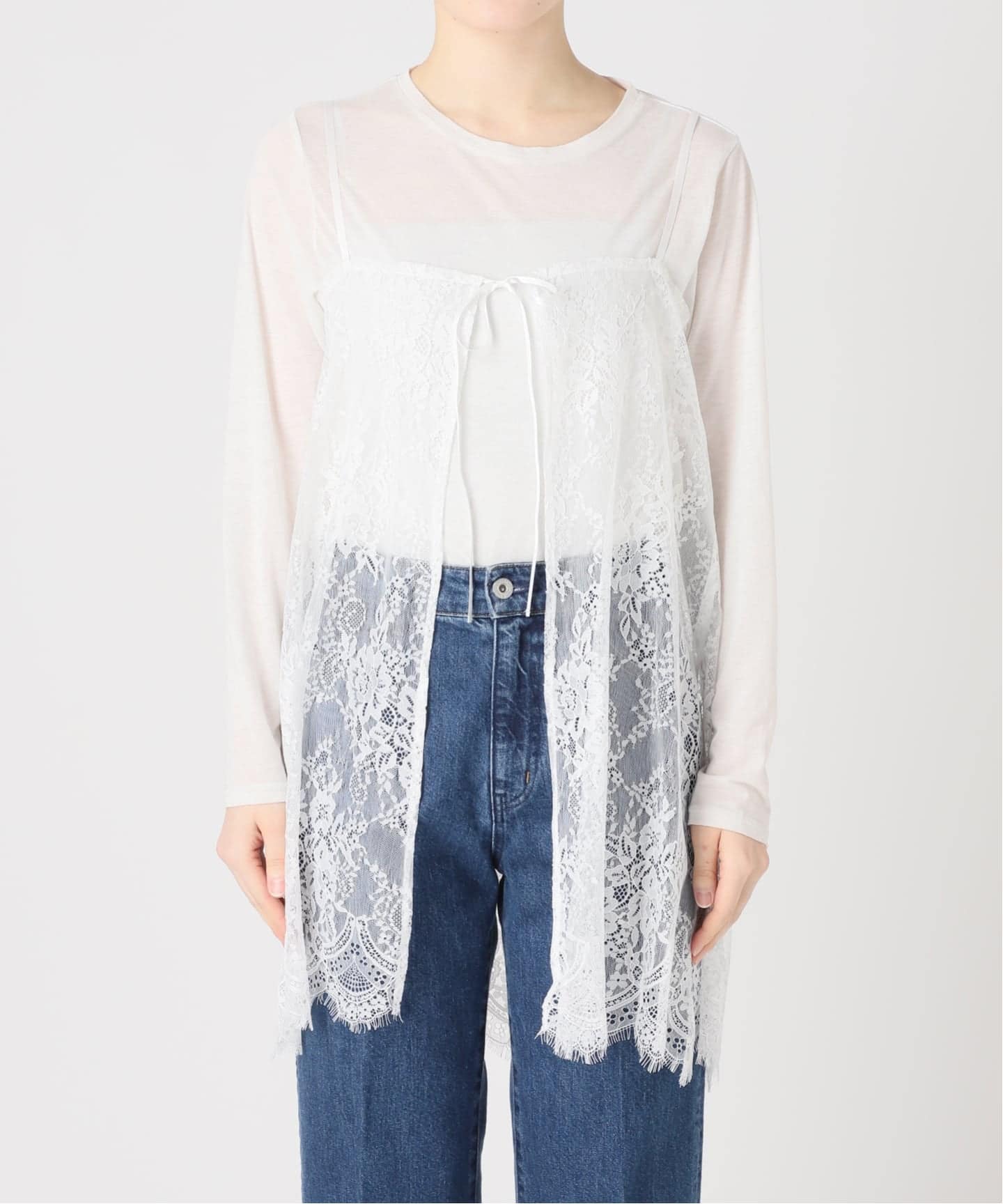 予約》【WEB＋一部店舗限定】手洗い可 / レース2WAYキャミソール