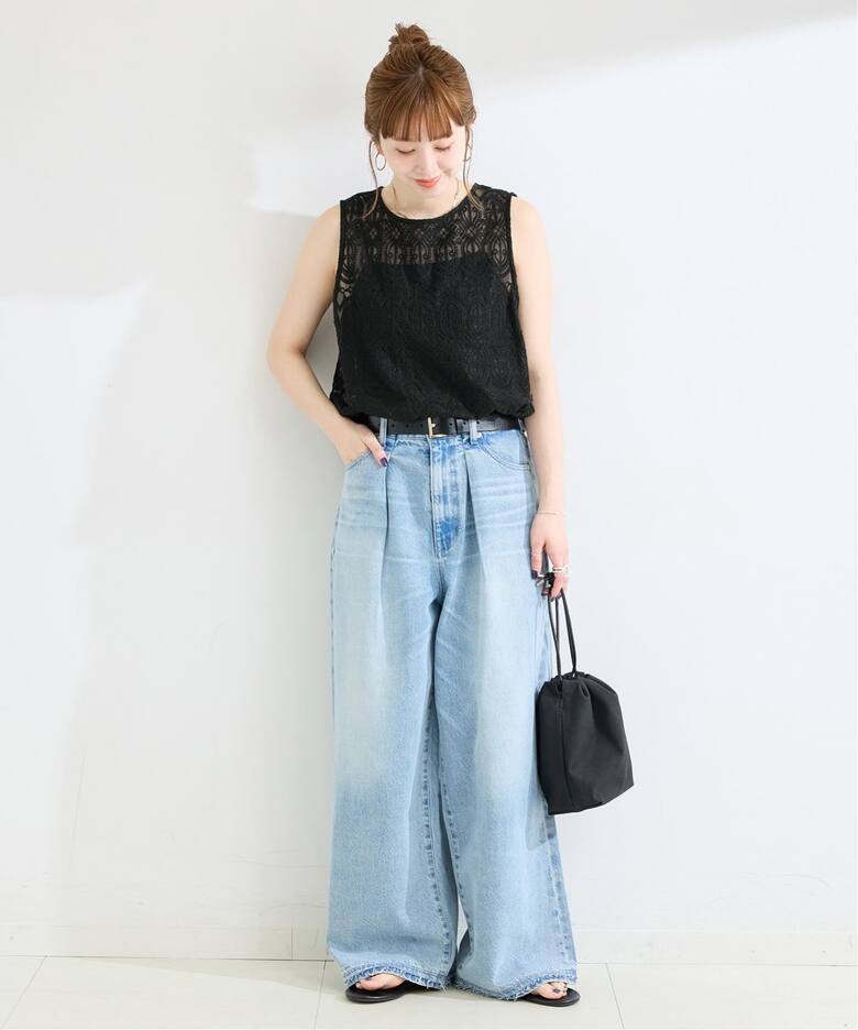 追加》【WEB限定】手洗い可 / 総レースノースリーブブラウス（シャツ 