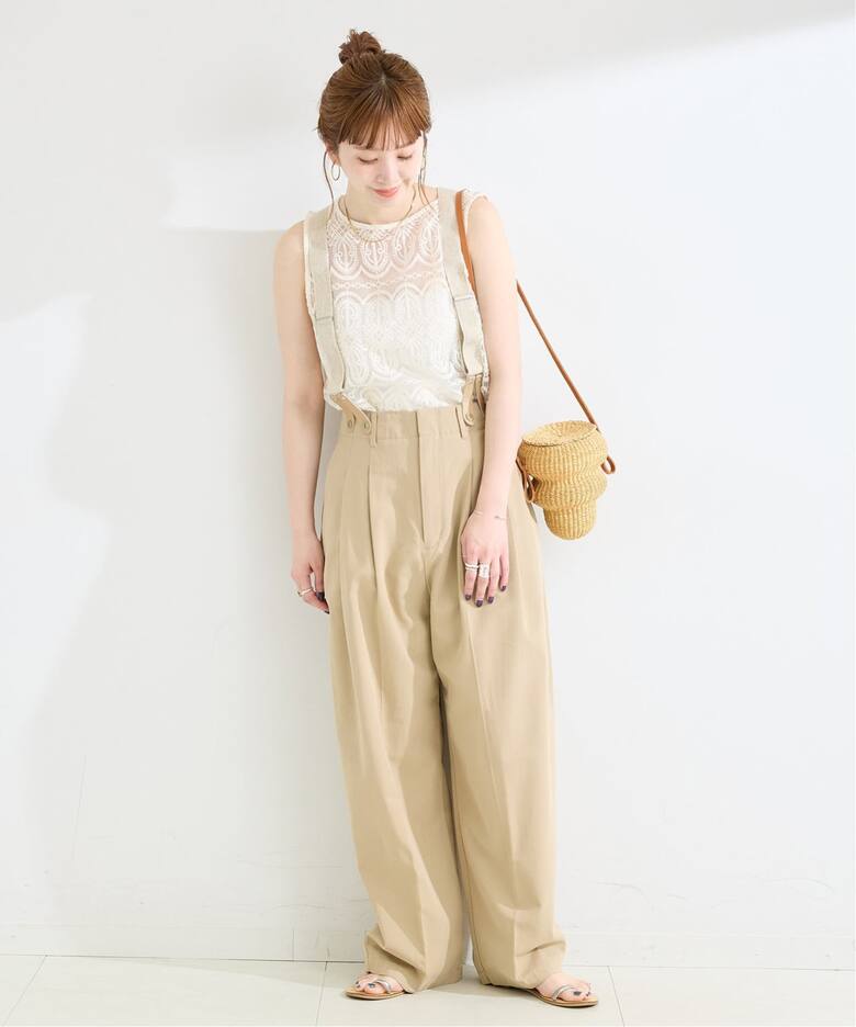 追加》【WEB限定】手洗い可 / 総レースノースリーブブラウス（シャツ 