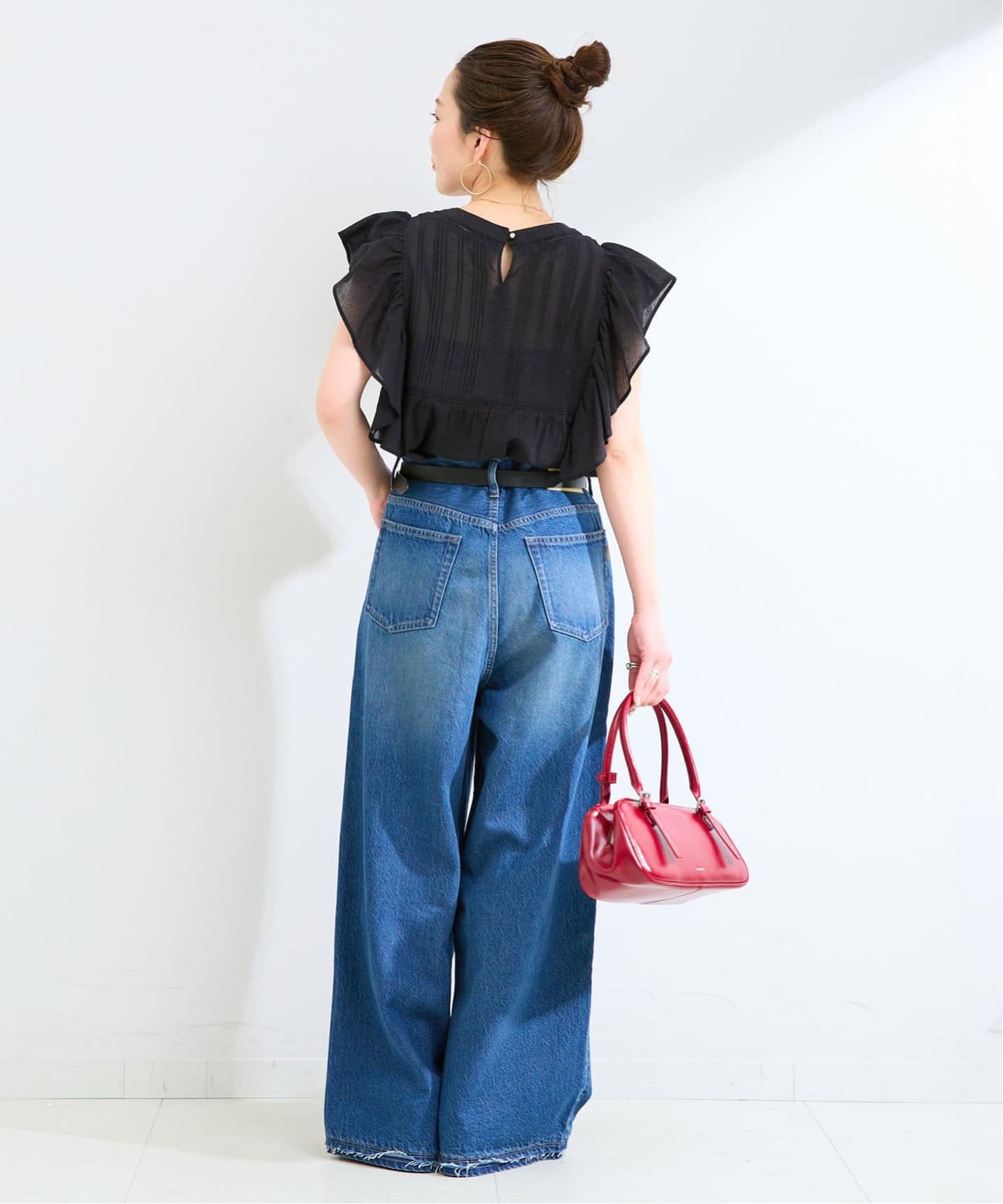 追加》【WEB限定】手洗い可 / フリルピンタックブラウス（シャツ