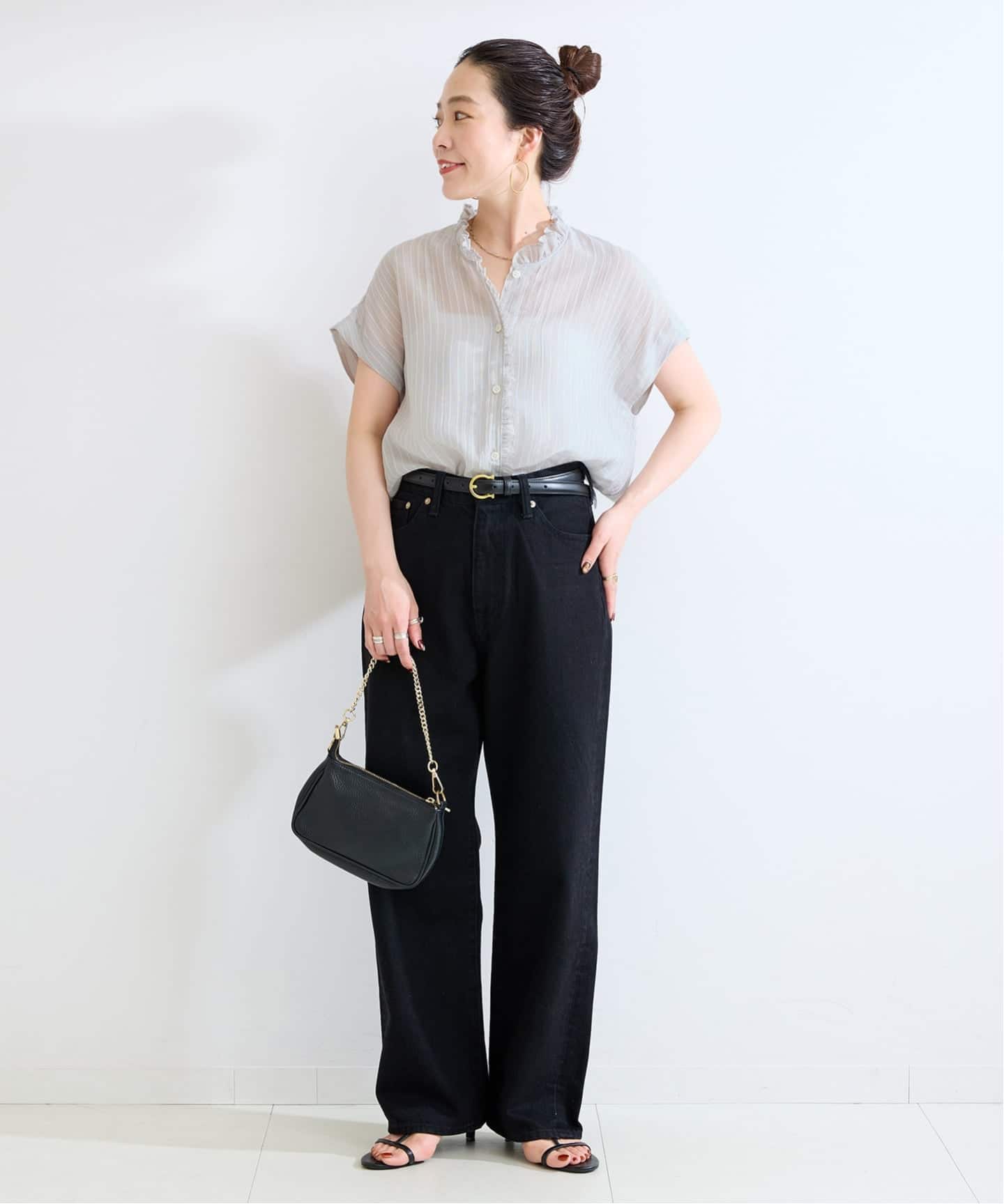 WEB限定】手洗い可 / フレンチスリーブフリルブラウス（シャツ