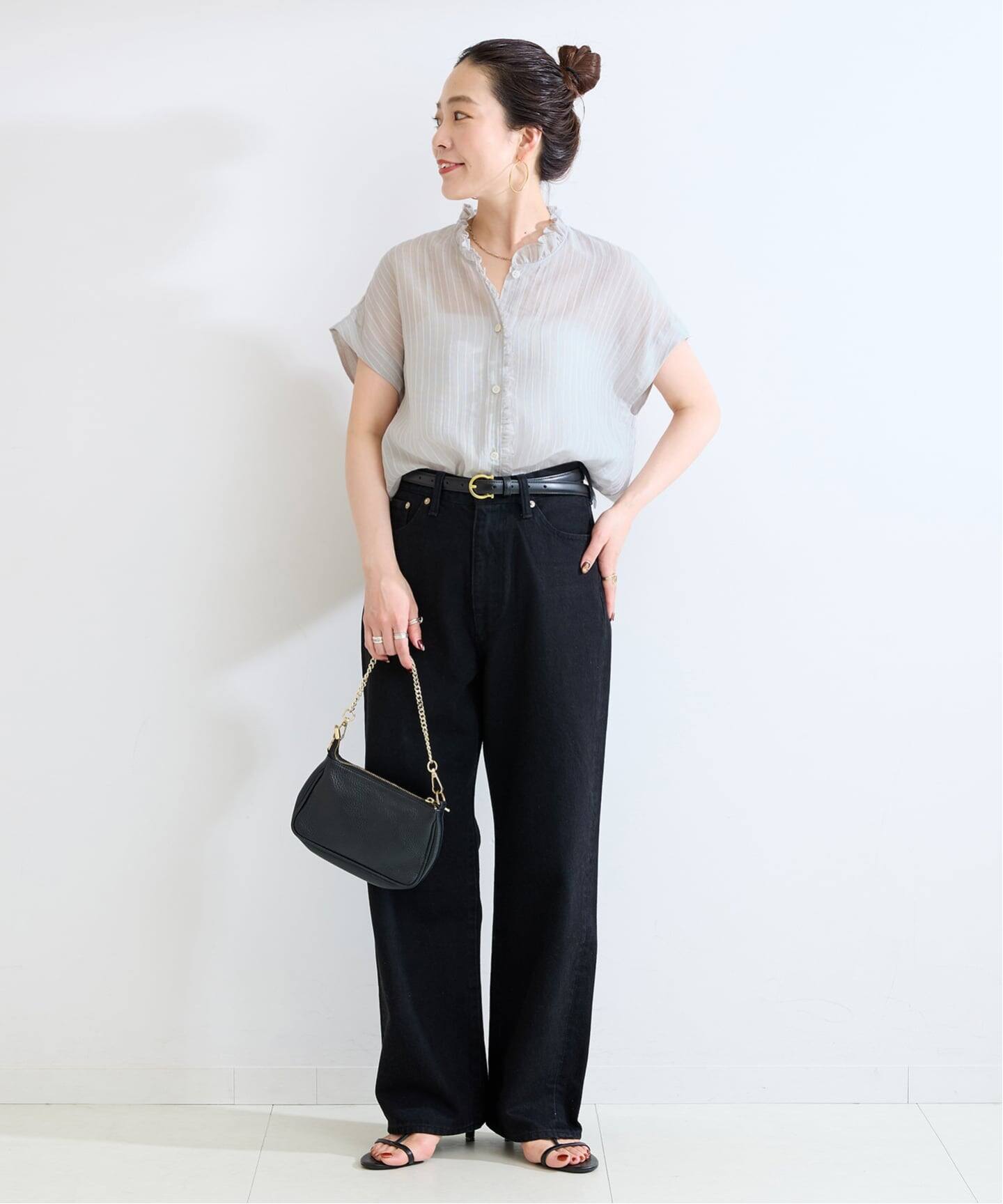 WEB限定】手洗い可 / フレンチスリーブフリルブラウス（シャツ 