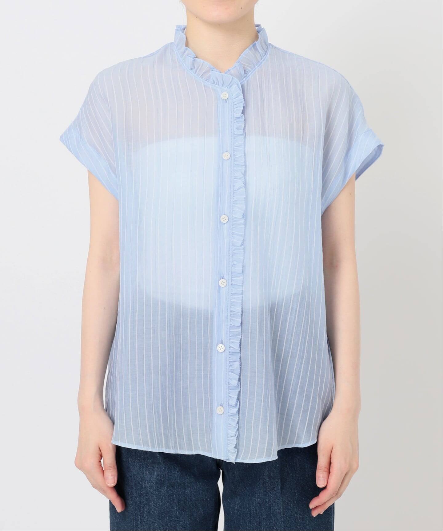 WEB限定】手洗い可 / フレンチスリーブフリルブラウス（シャツ 