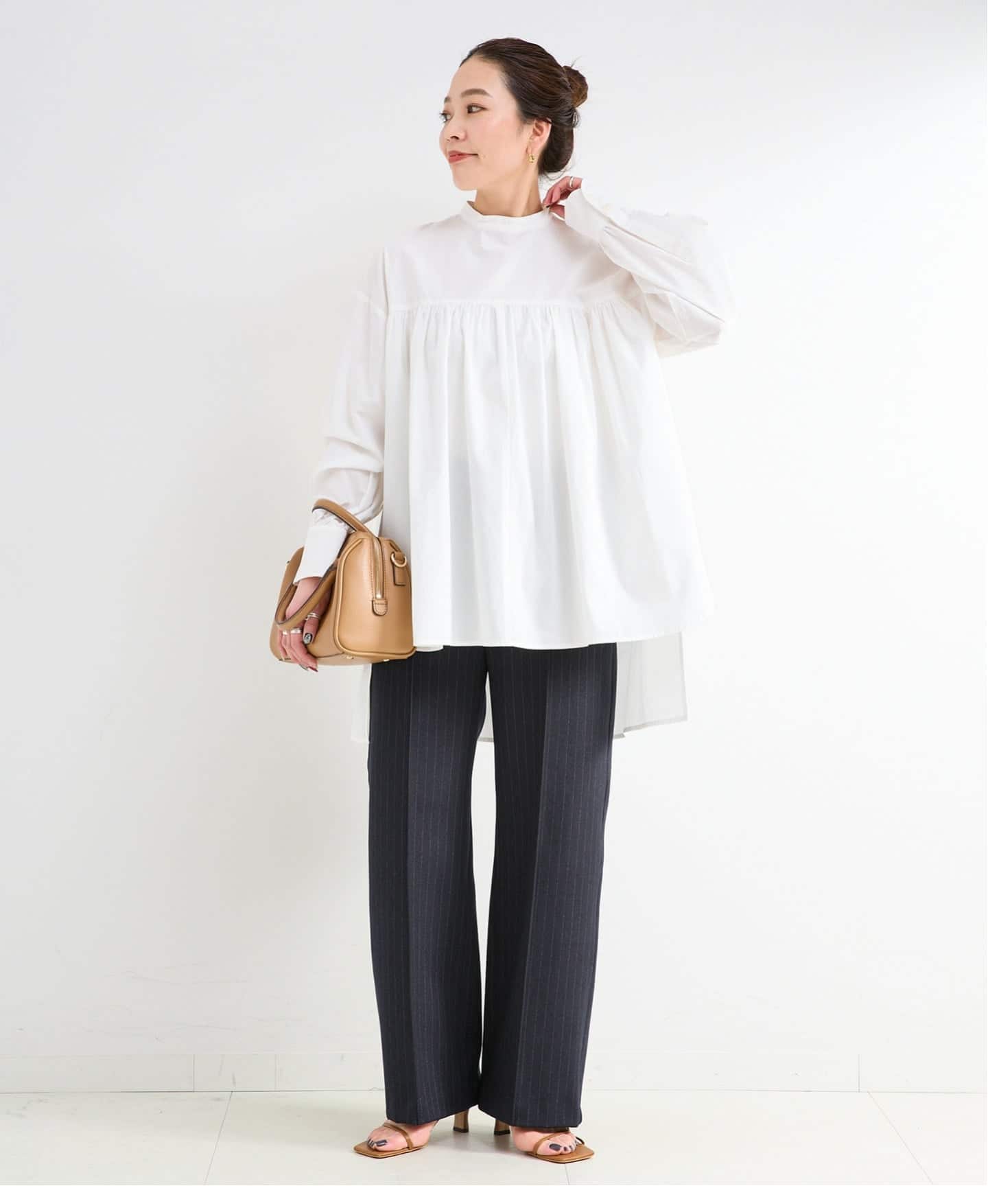 追加予約》【WEB限定】手洗い可 / ギャザーチュニックブラウス（シャツ