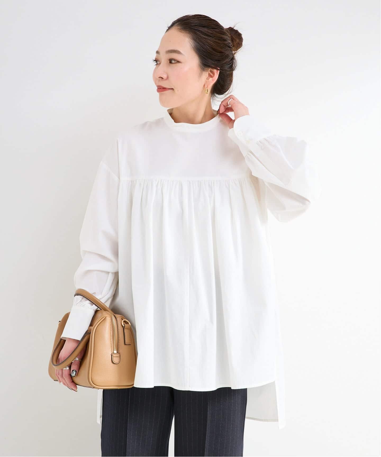 追加予約》【WEB限定】手洗い可 / ギャザーチュニックブラウス（シャツ