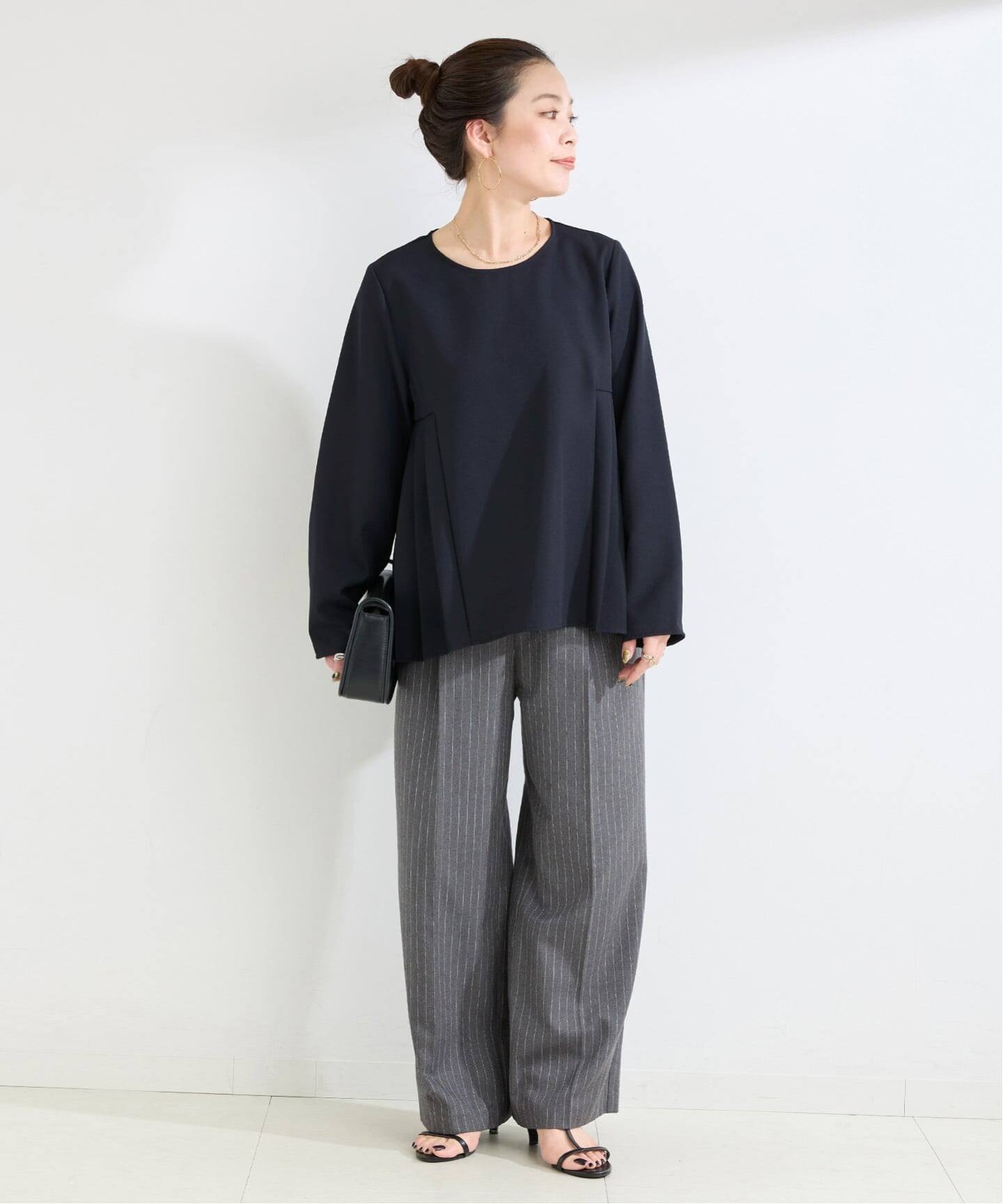 ベイクルーズ　バックサテンプリーツブラウス 手洗い可 / 切り替えプリーツブラウス（シャツ／ブラウス）｜B.C STOCK
